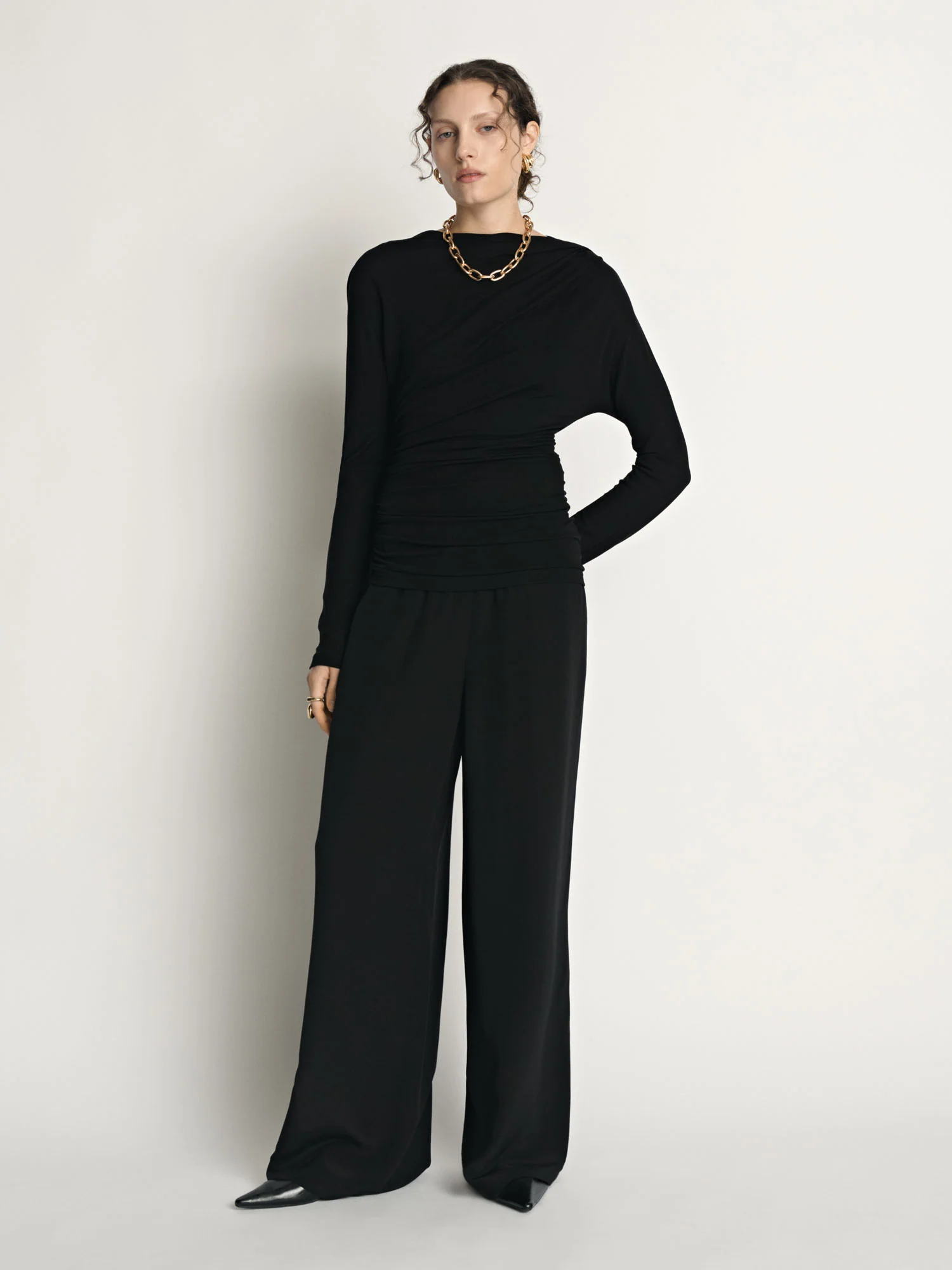 Asymmetric Draped Neck Top - Image 5