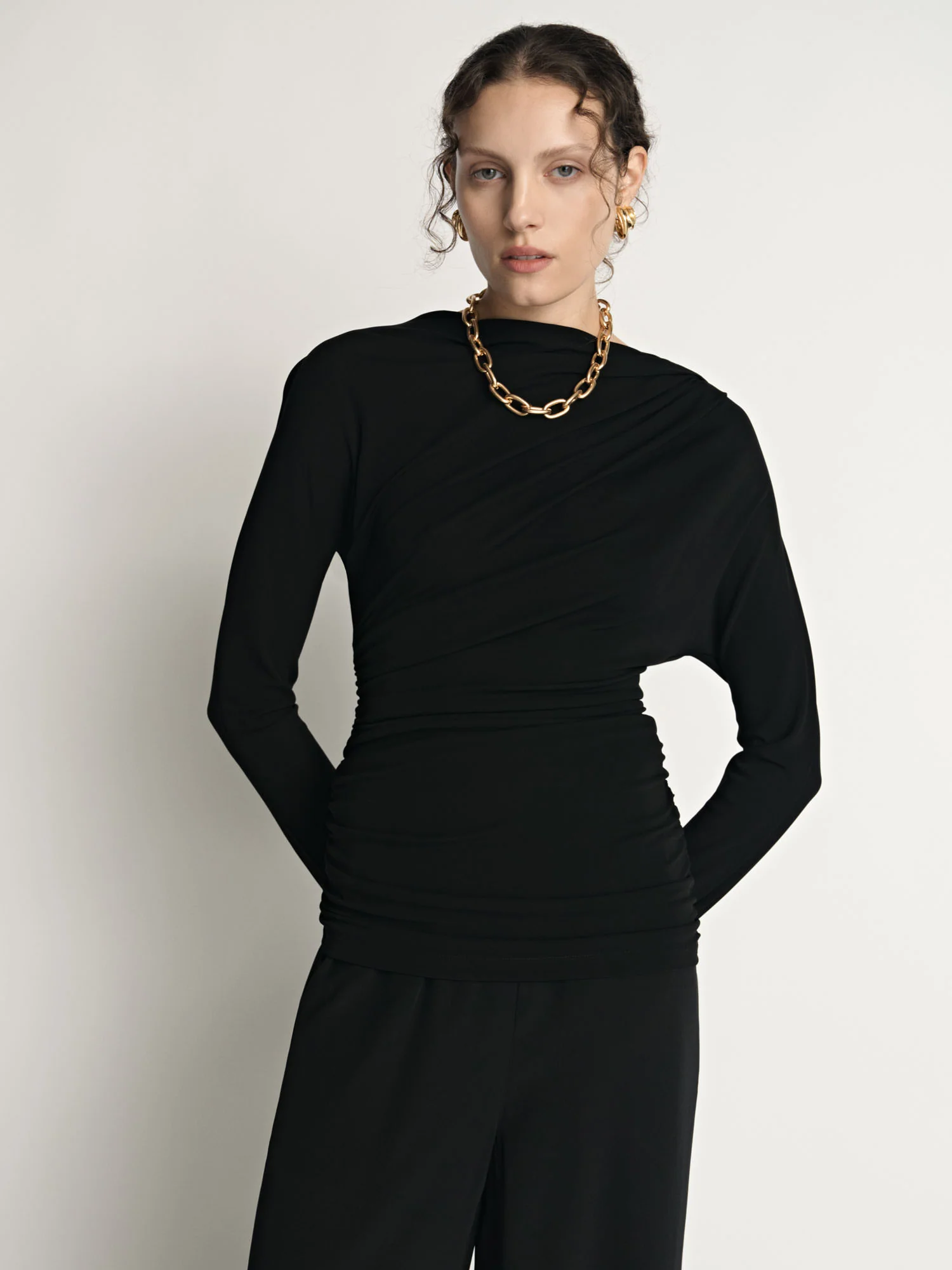 Asymmetric Draped Neck Top - Image 6