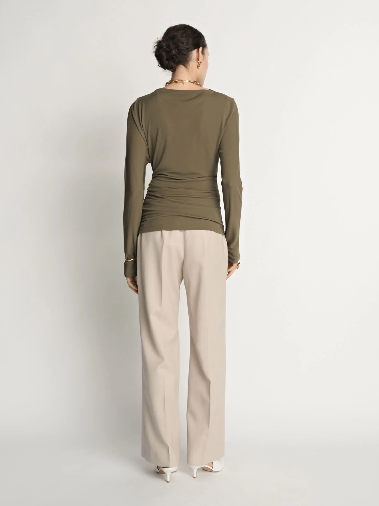 Asymmetric Draped Neck Top - Image 4