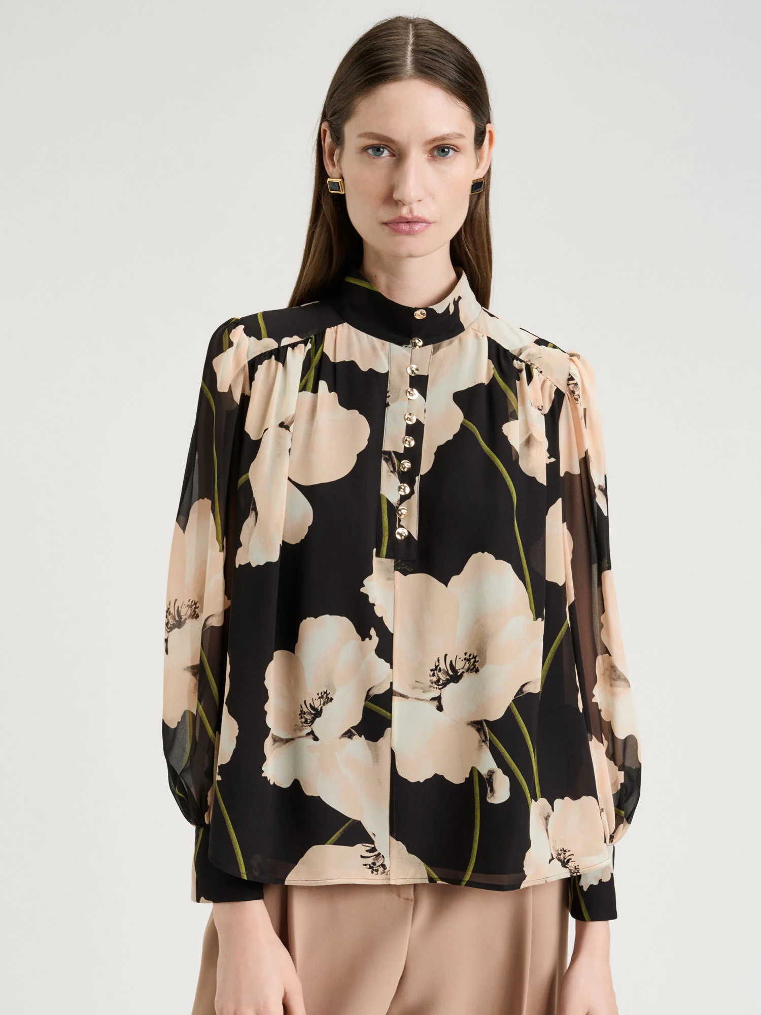 Blush Poppy Georgette Blouse - Image 2