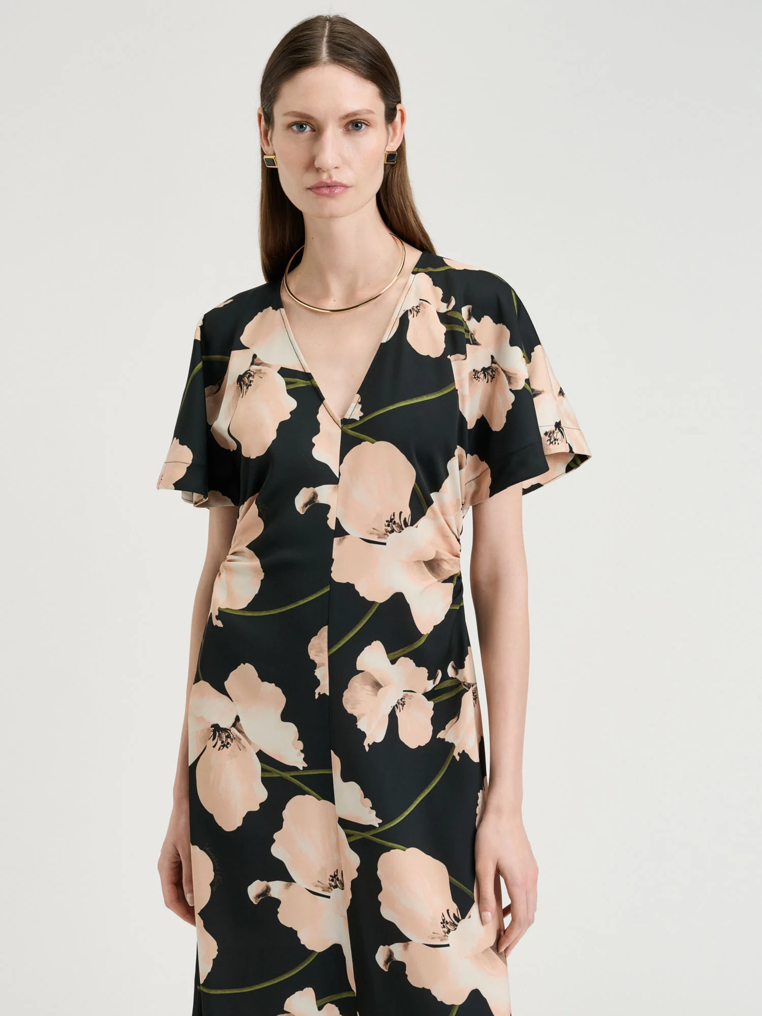 Blush Poppy Satin Back Crepe Dress - Image 2