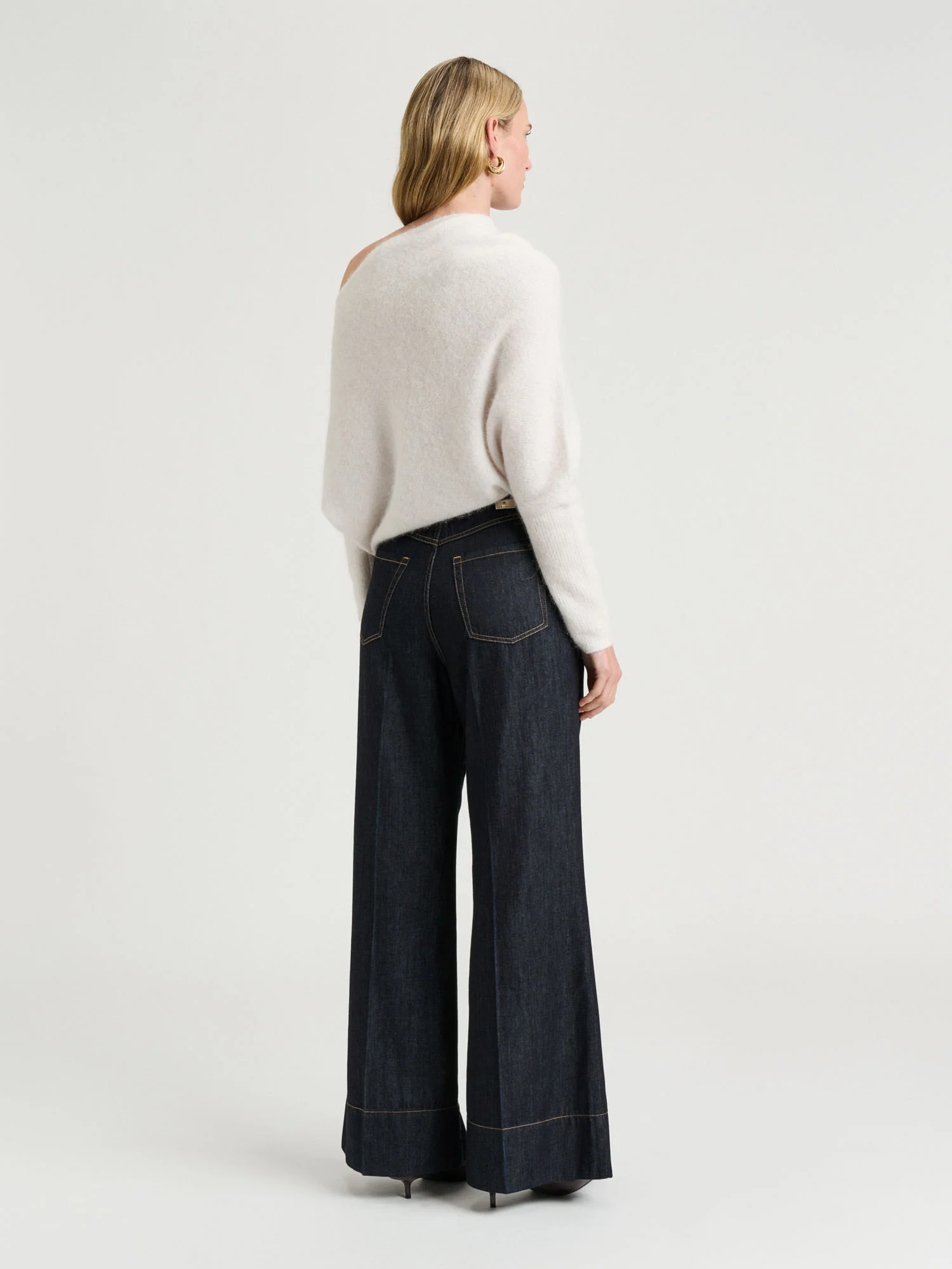 Brushed Alpaca Wool Blend Asymmetric Knit - Image 3