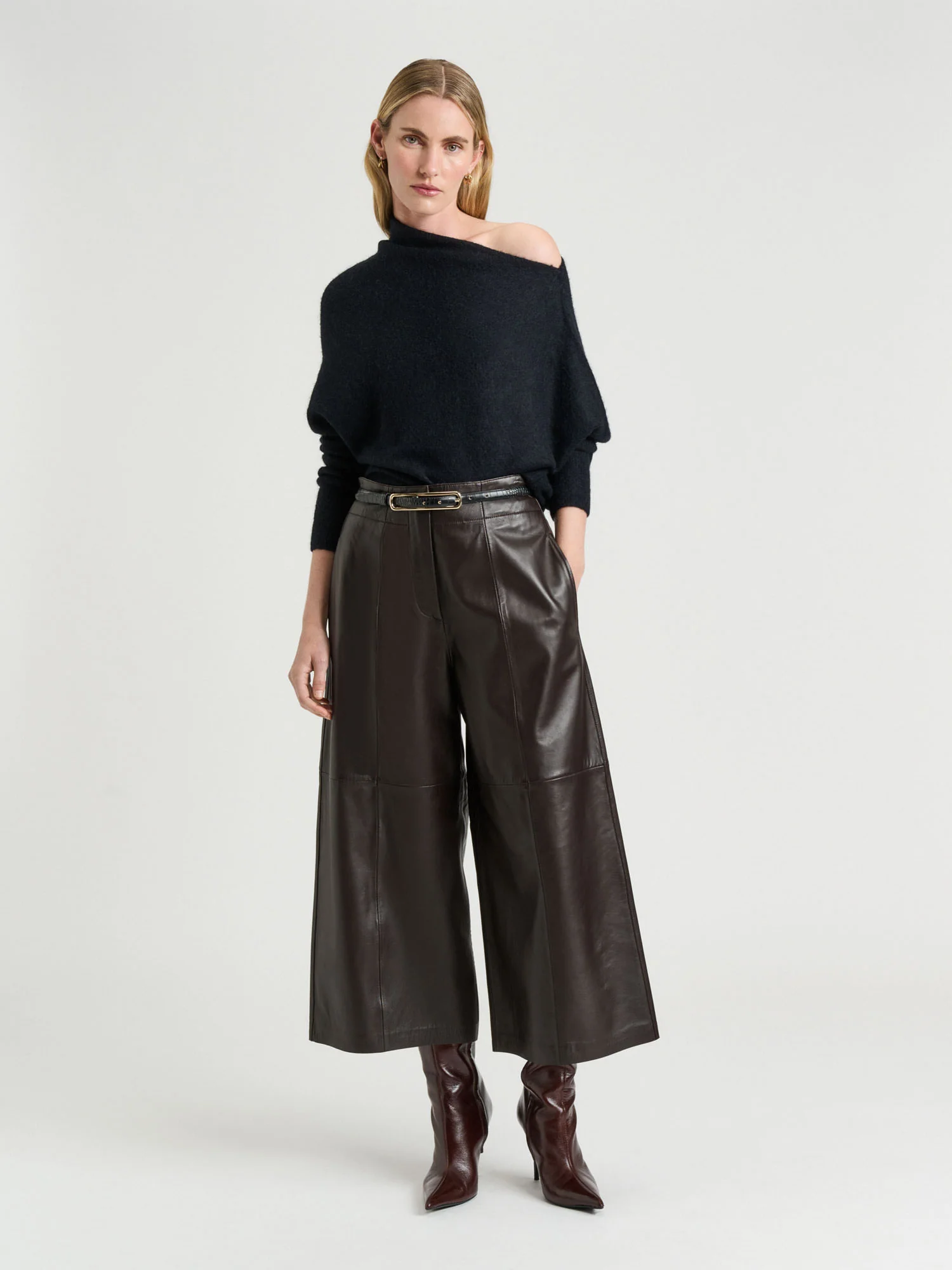 Brushed Alpaca Wool Blend Asymmetric Knit - Image 6