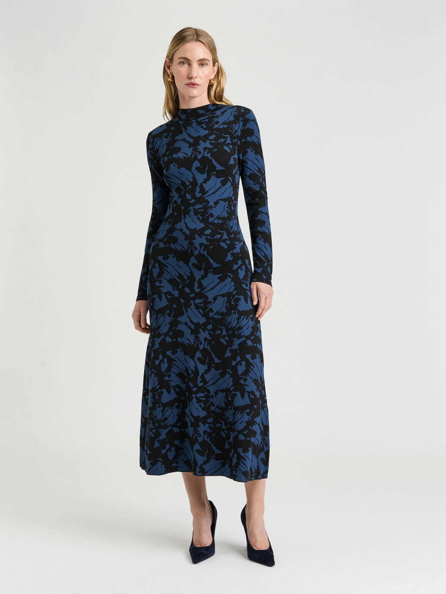 Butterfly Jacquard Knit Dress