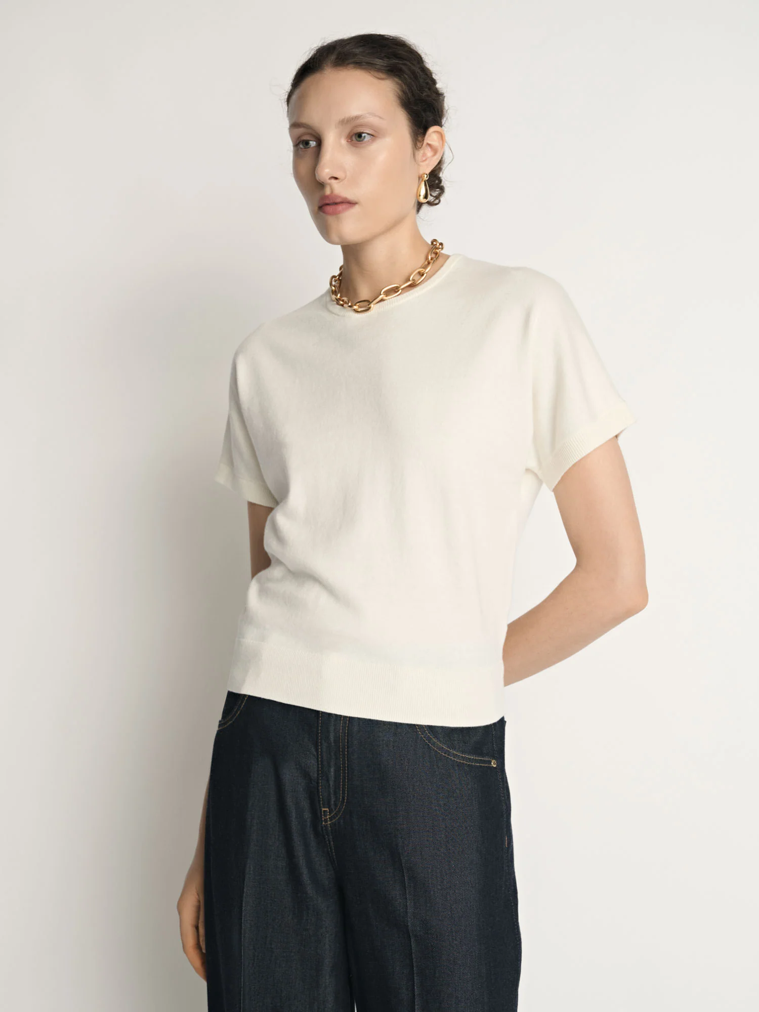 Cotton Cashmere Knit Tee