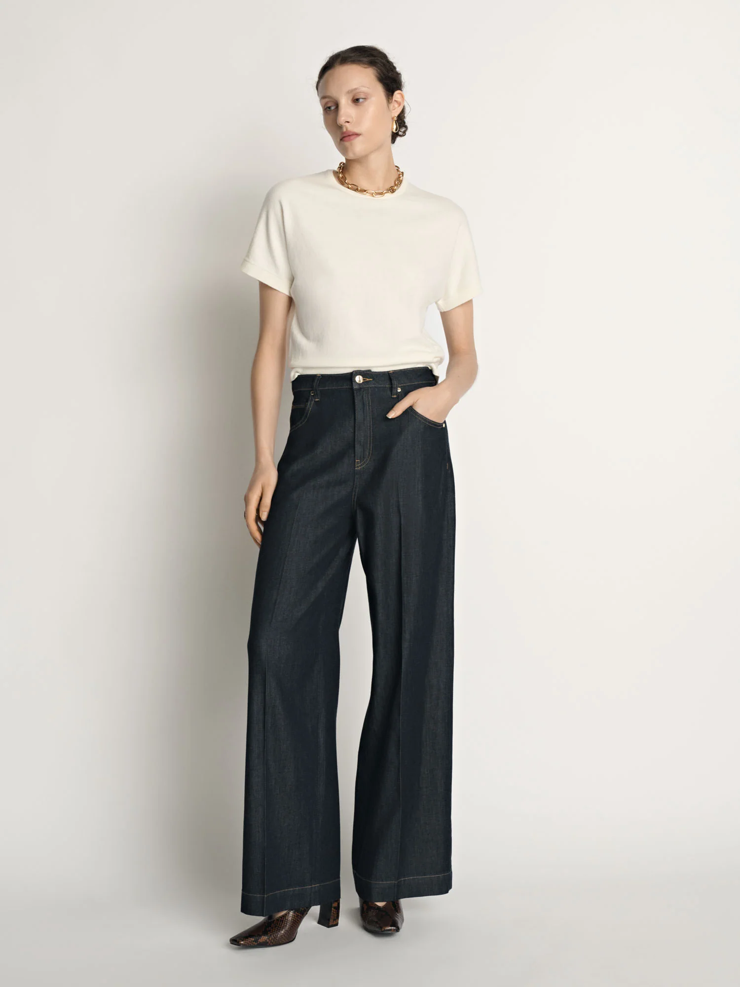 Cotton Cashmere Knit Tee - Image 2