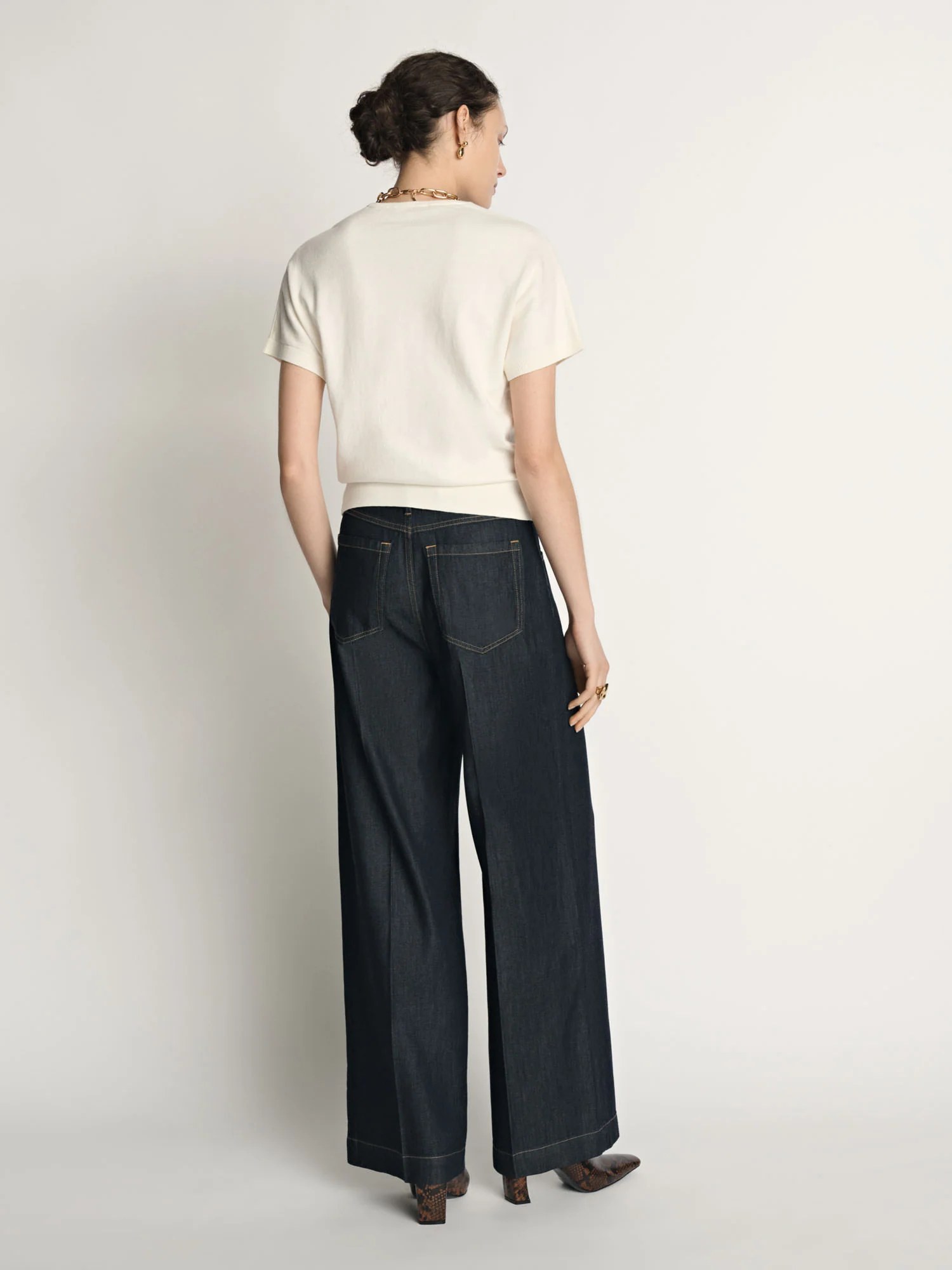 Cotton Cashmere Knit Tee - Image 3