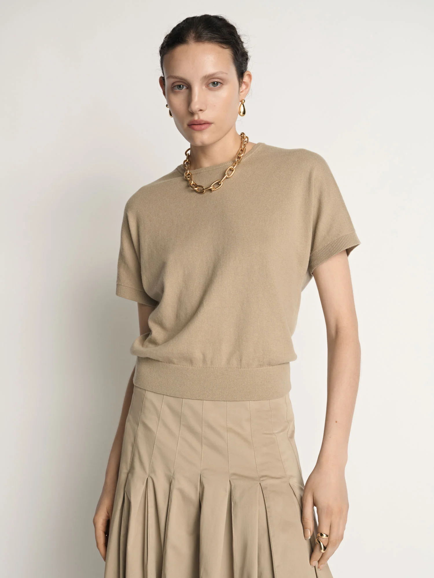 Cotton Cashmere Knit Tee