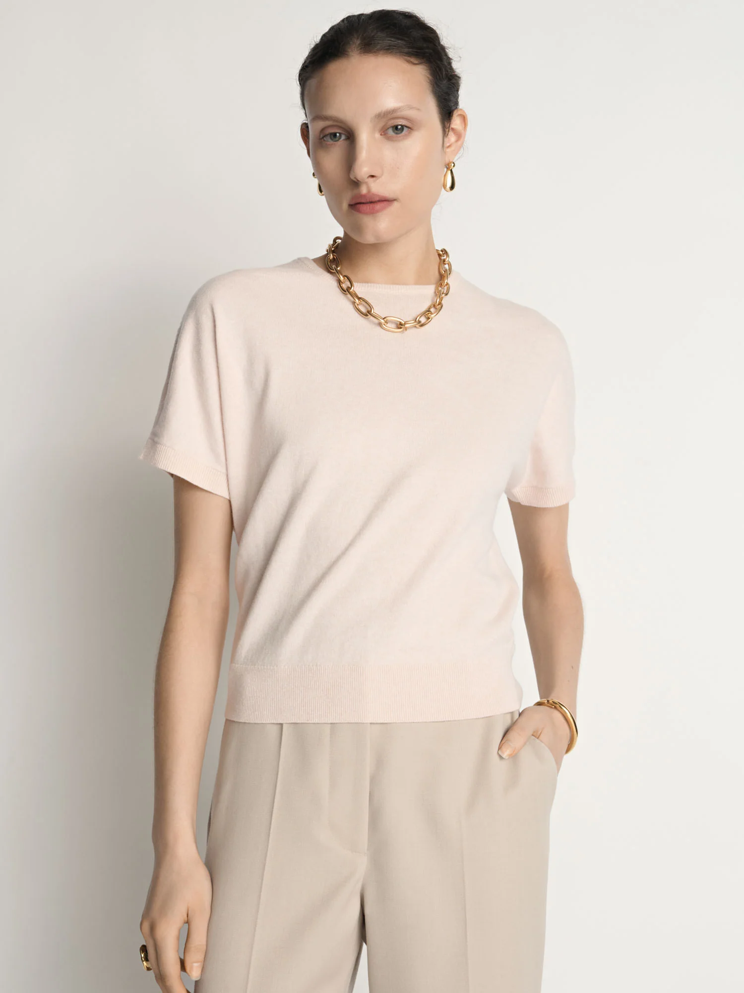 Cotton Cashmere Knit Tee