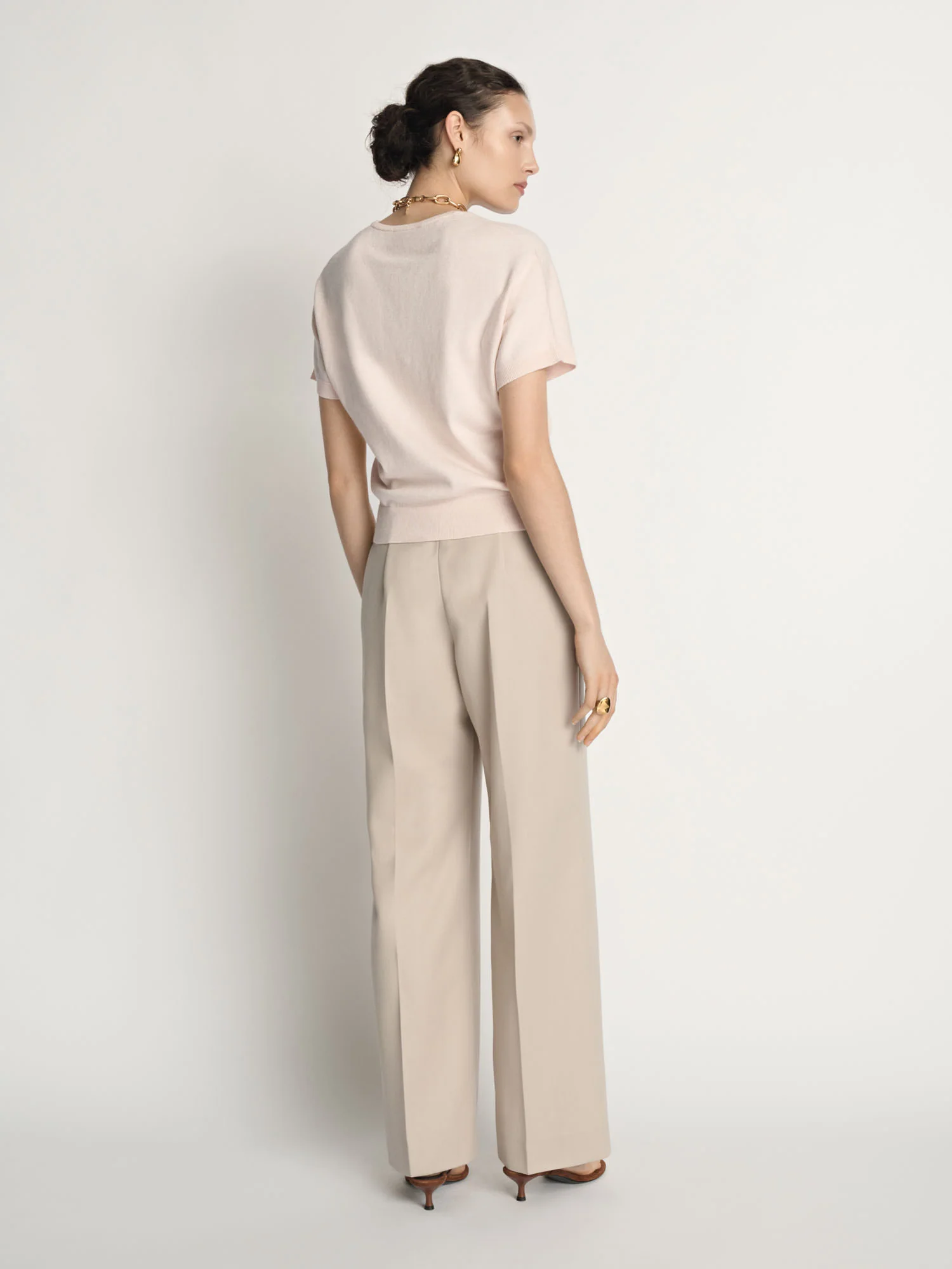 Cotton Cashmere Knit Tee - Image 4