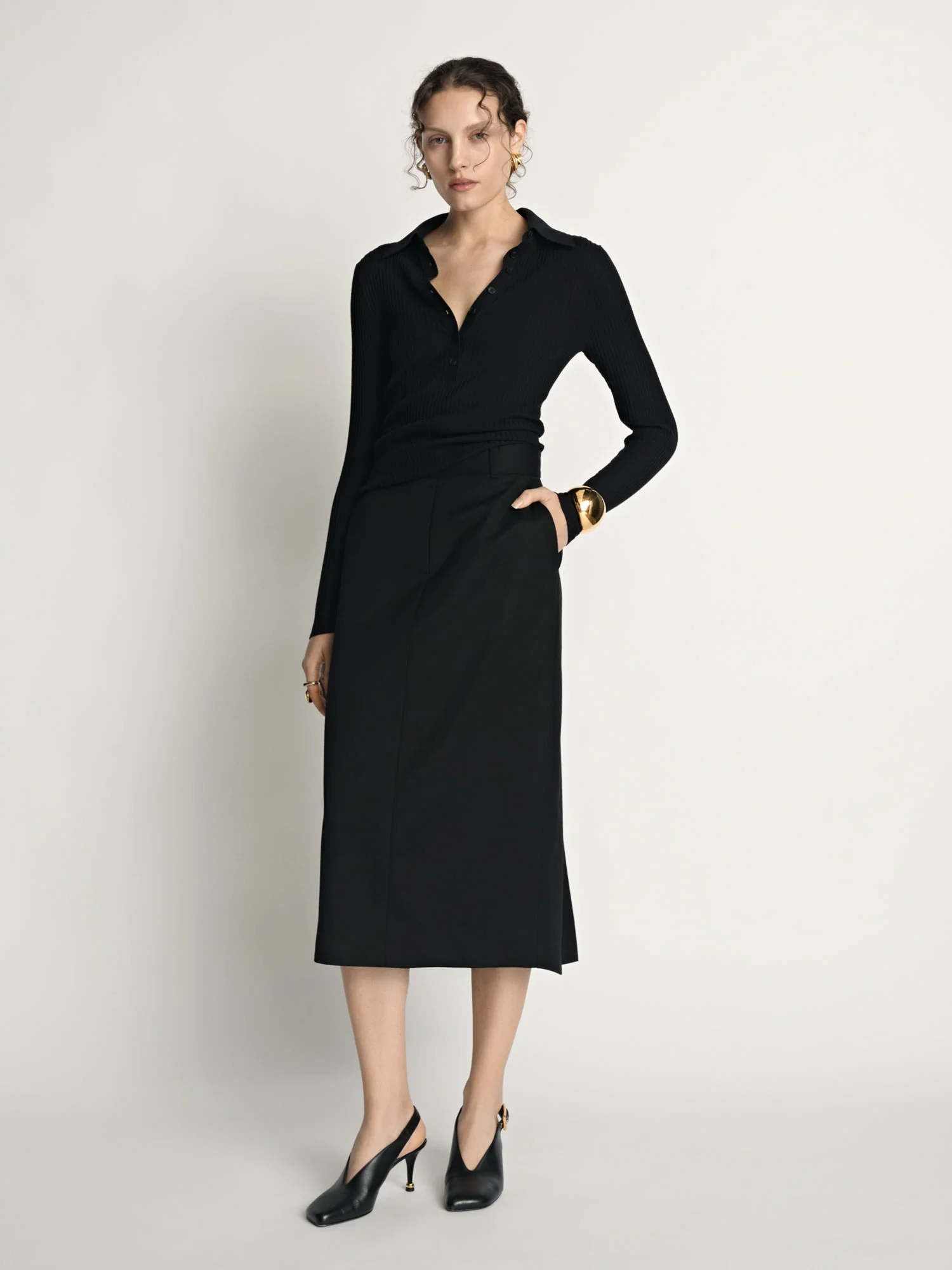 Cotton Silk Ribbed Polo - Image 2