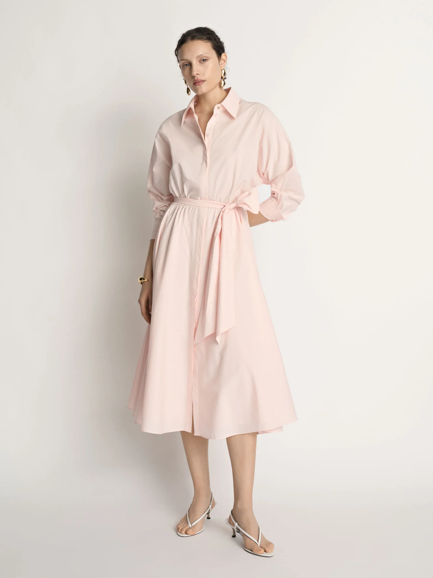 Cotton Tie Belt Shirtdress