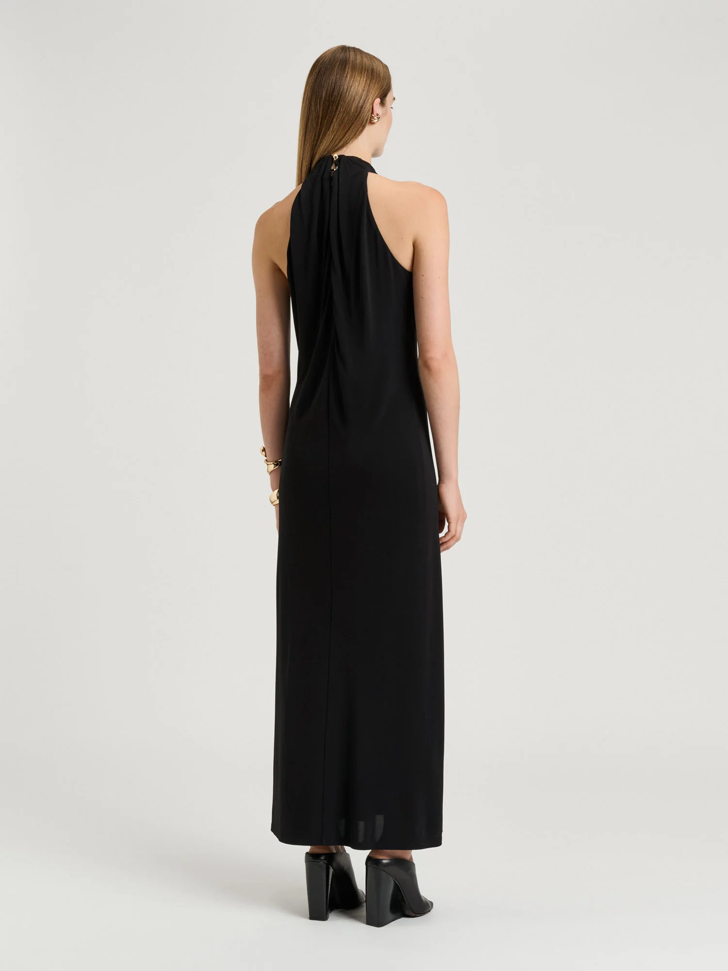 Crepe Jersey Draped Halter Dress - Image 4