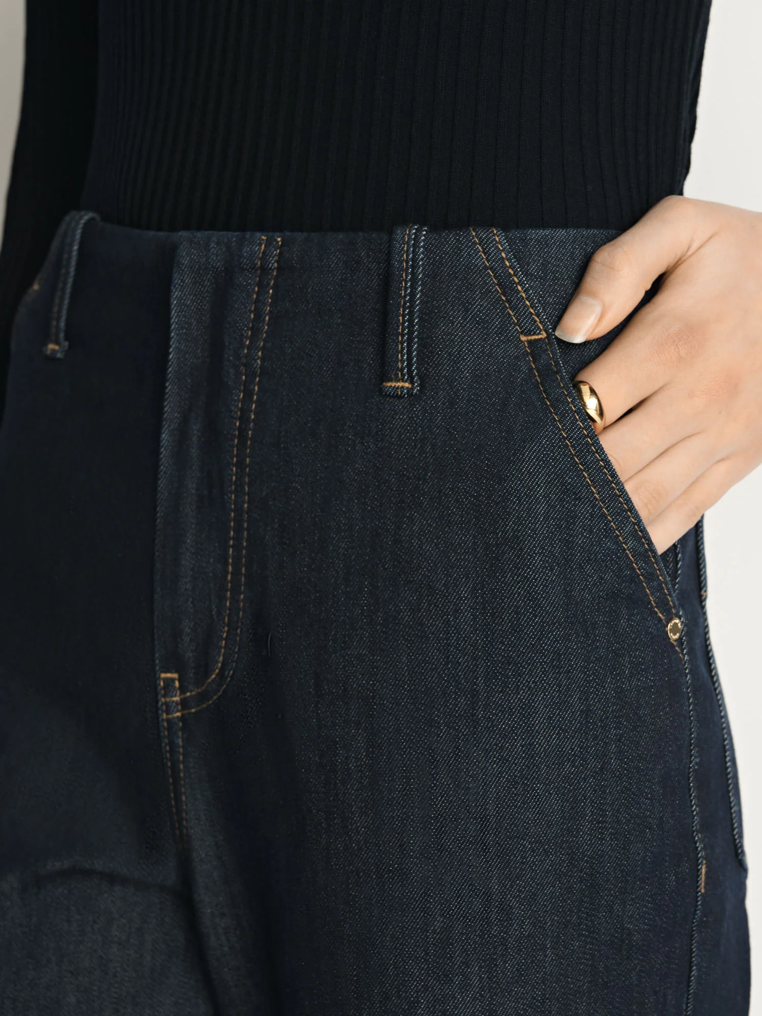 Denim High Rise Cropped Jean - Image 3