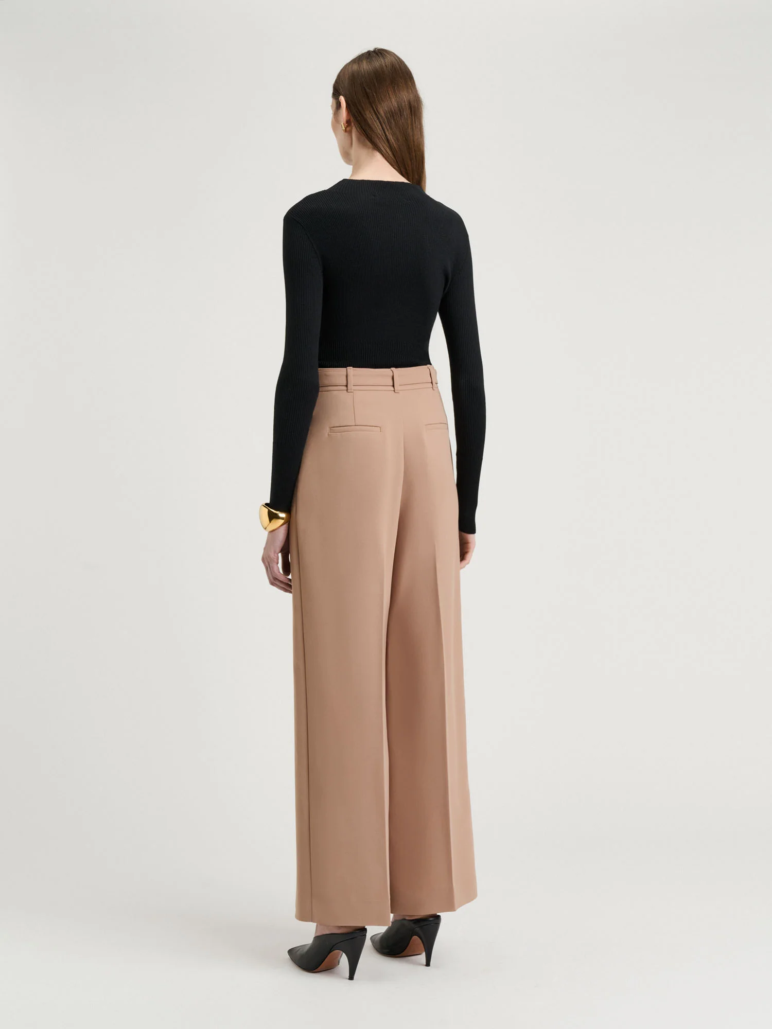 Double Weave Belted Straight Leg Pant - Image 5