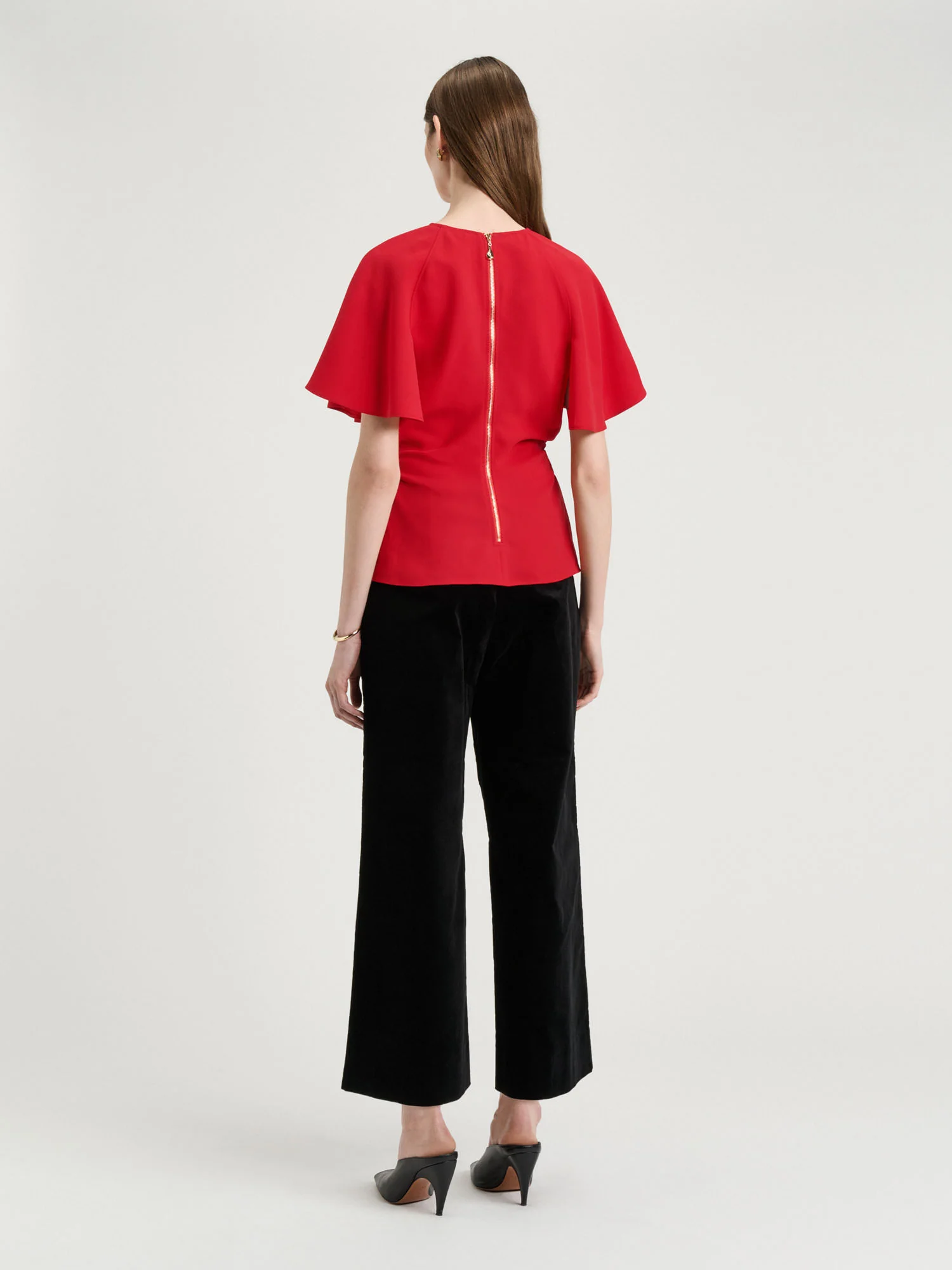 Double Weave Flounce Sleeve Top - Image 5