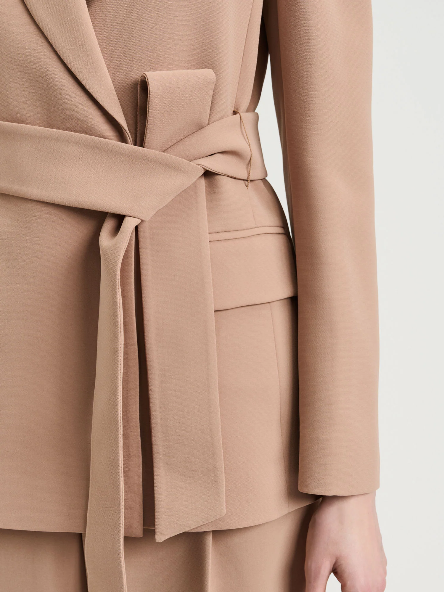 Double Weave Tie Belted Blazer - Image 3