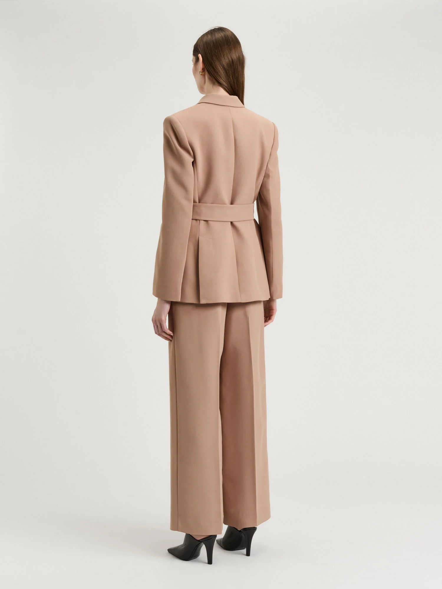 Double Weave Tie Belted Blazer - Image 4