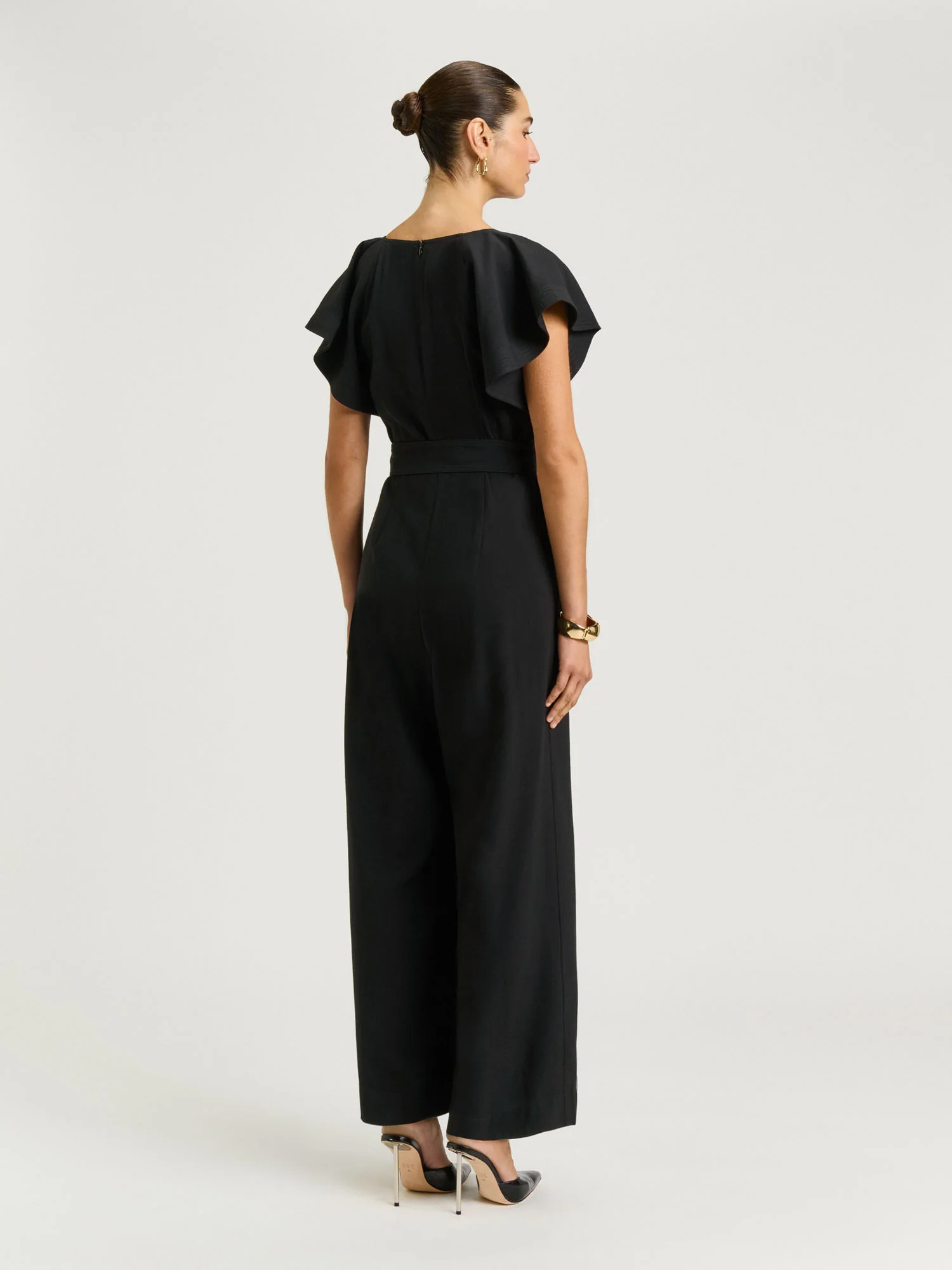 Drapey Viscose Twill V Neck Jumpsuit - Image 5