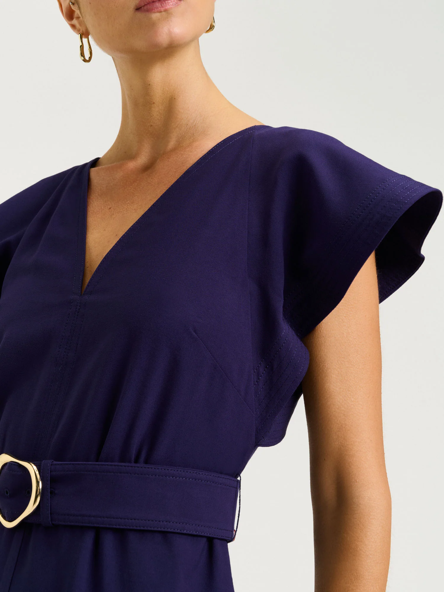 Drapey Viscose Twill V Neck Jumpsuit - Image 9