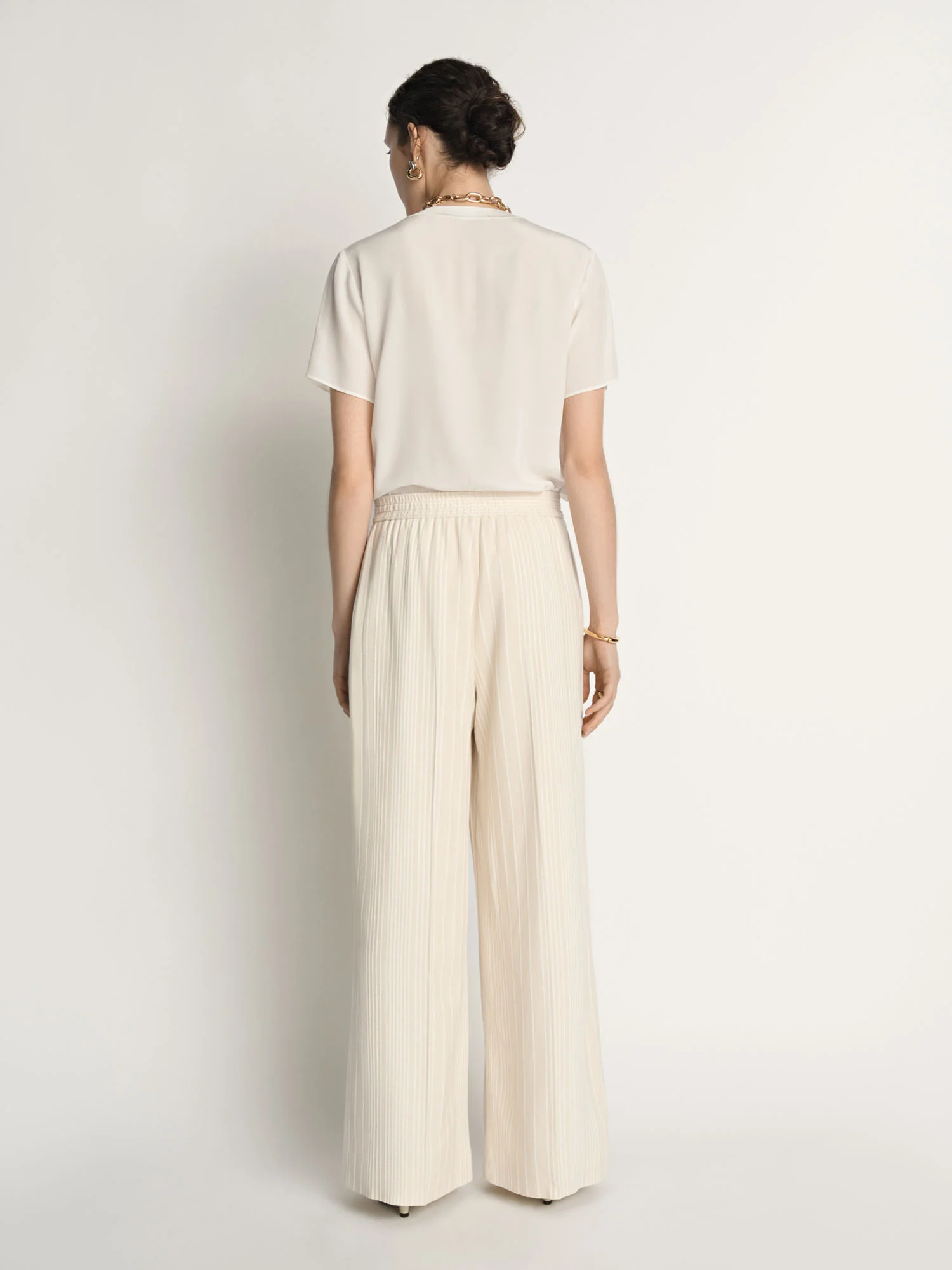 Embroidered Stripe Wide Leg Pant - Image 5