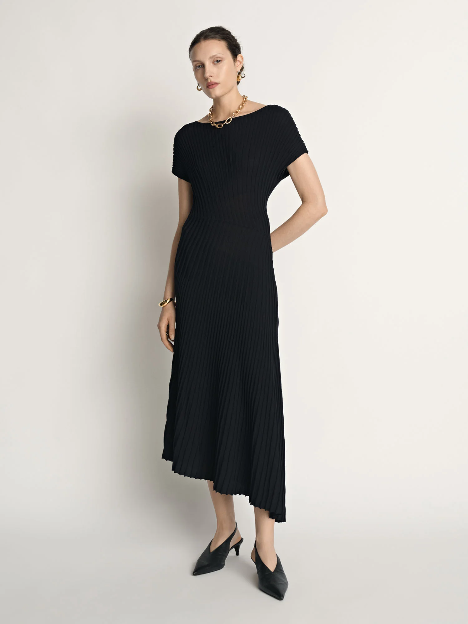 Engineered Ribbed Knit Dress