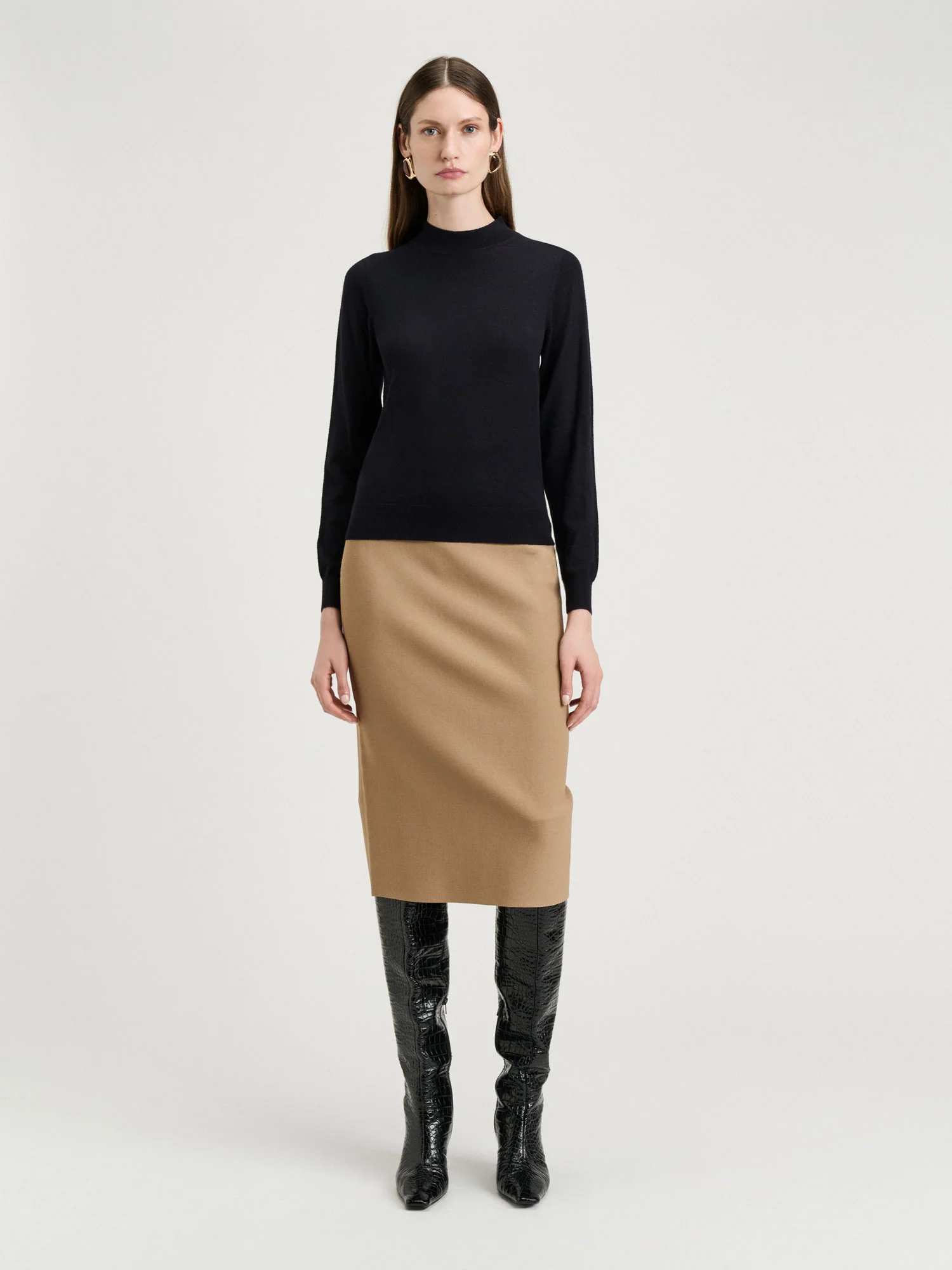 Fine Gauge Long Sleeve Mock Neck - Image 11