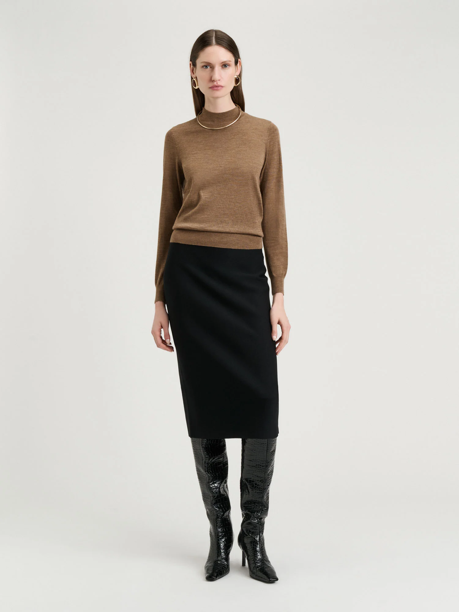 Fine Gauge Long Sleeve Mock Neck - Image 6