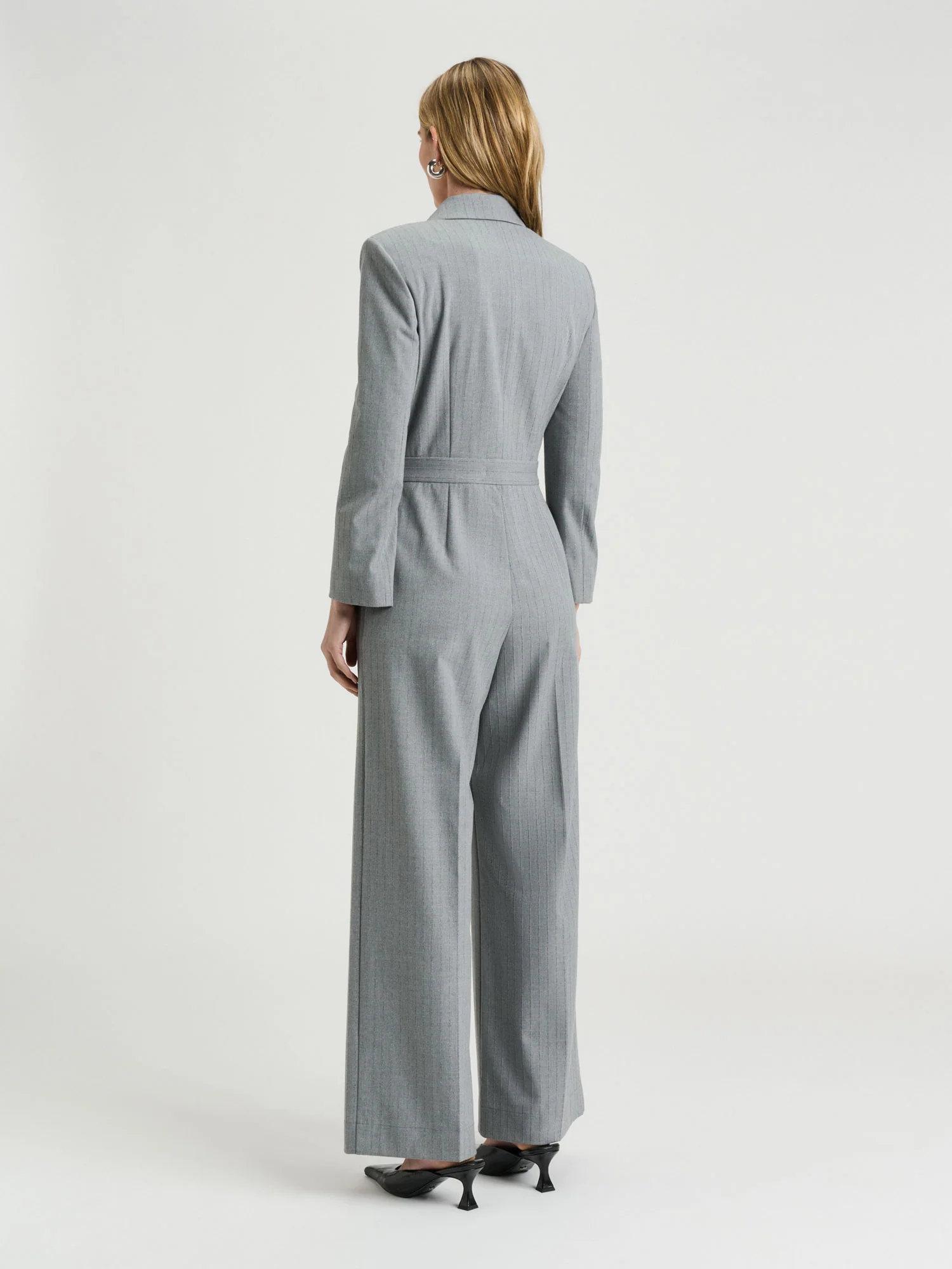 Grey Pinstripe Jumpsuit - Image 5