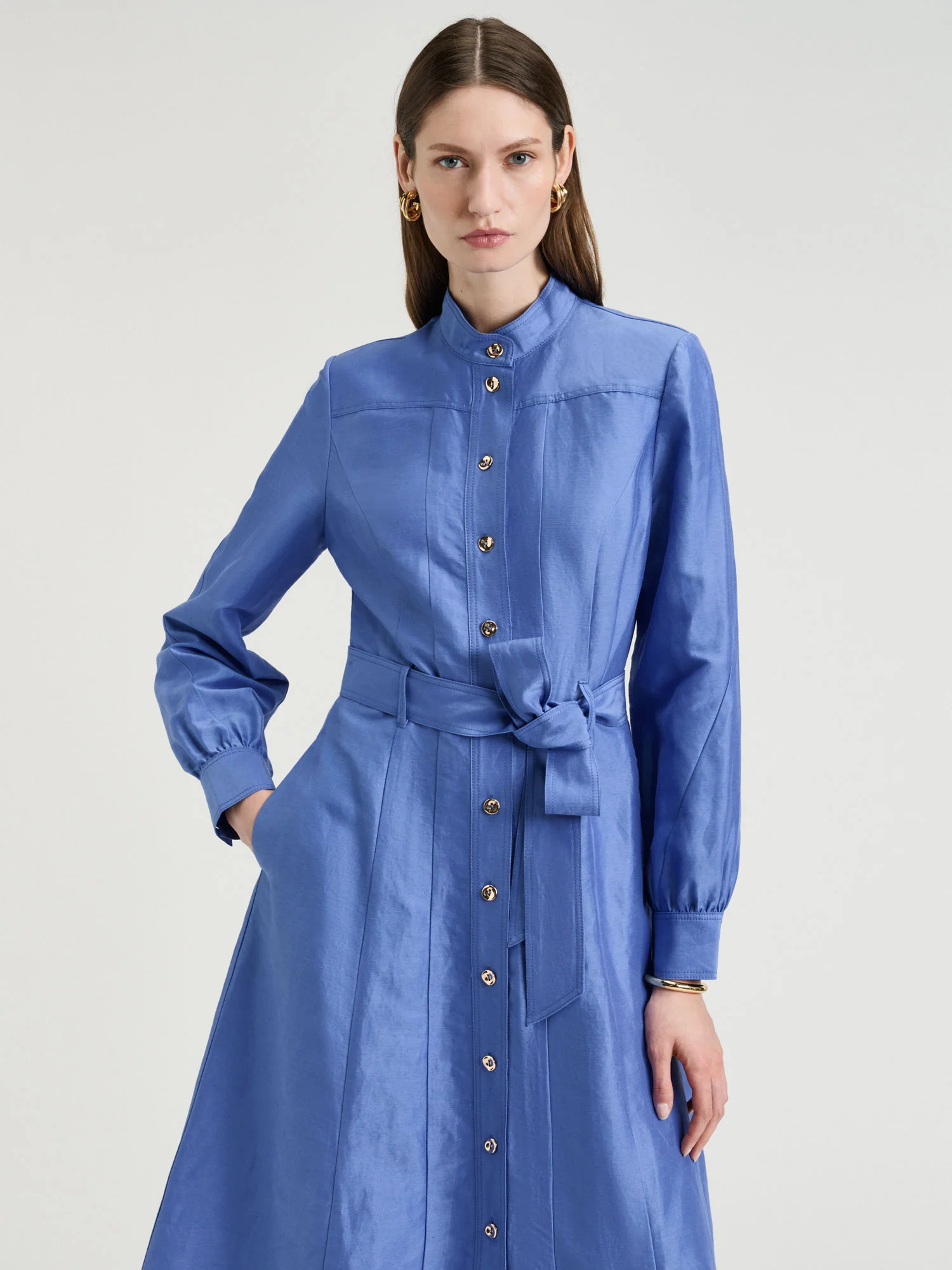 Hydrangea Linen Viscose Midi Shirtdress - Image 2