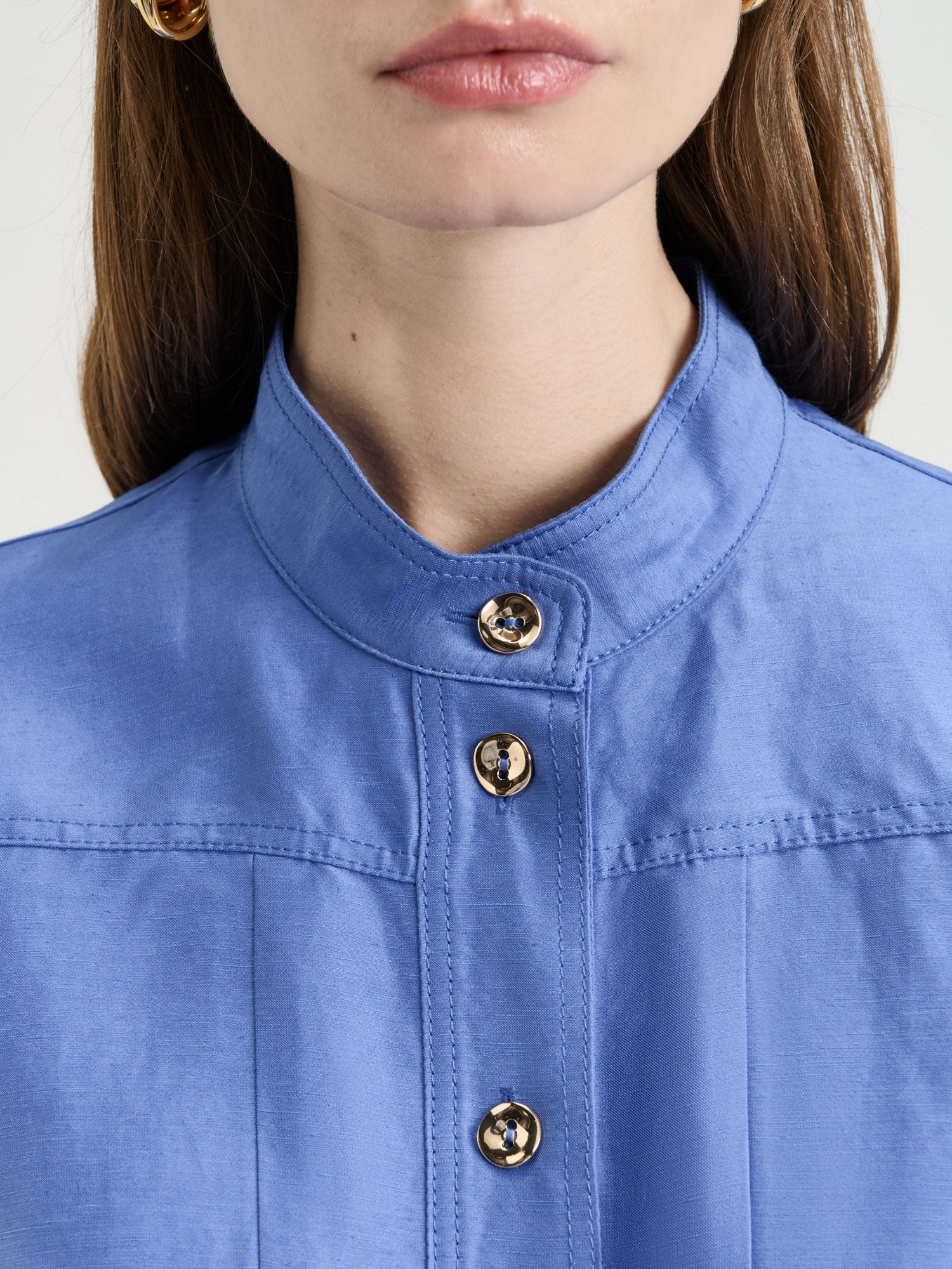 Hydrangea Linen Viscose Midi Shirtdress - Image 3