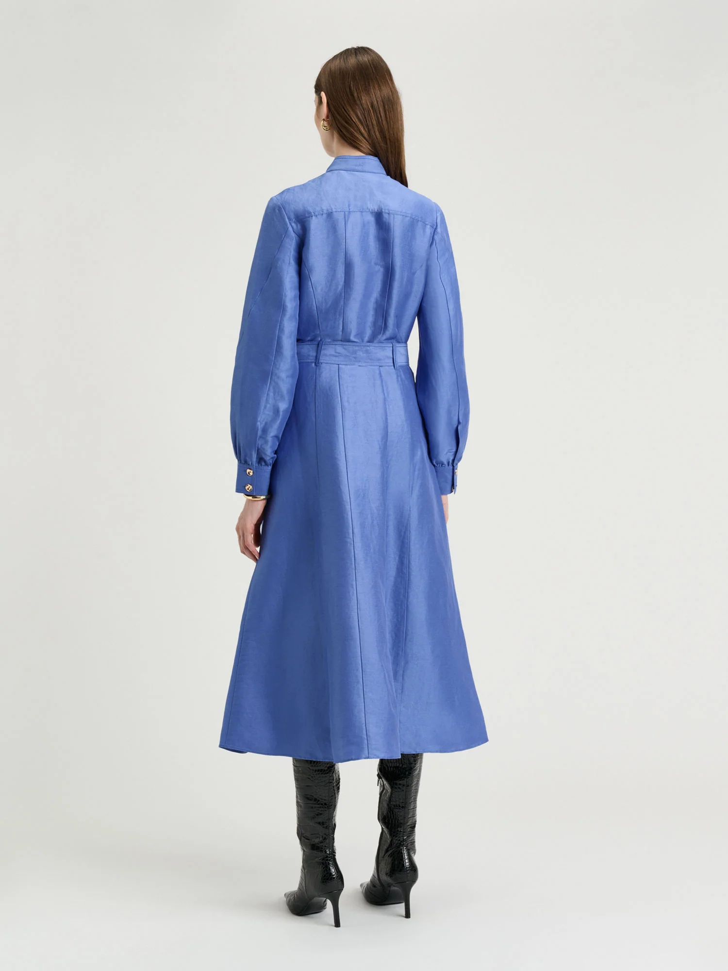 Hydrangea Linen Viscose Midi Shirtdress - Image 4