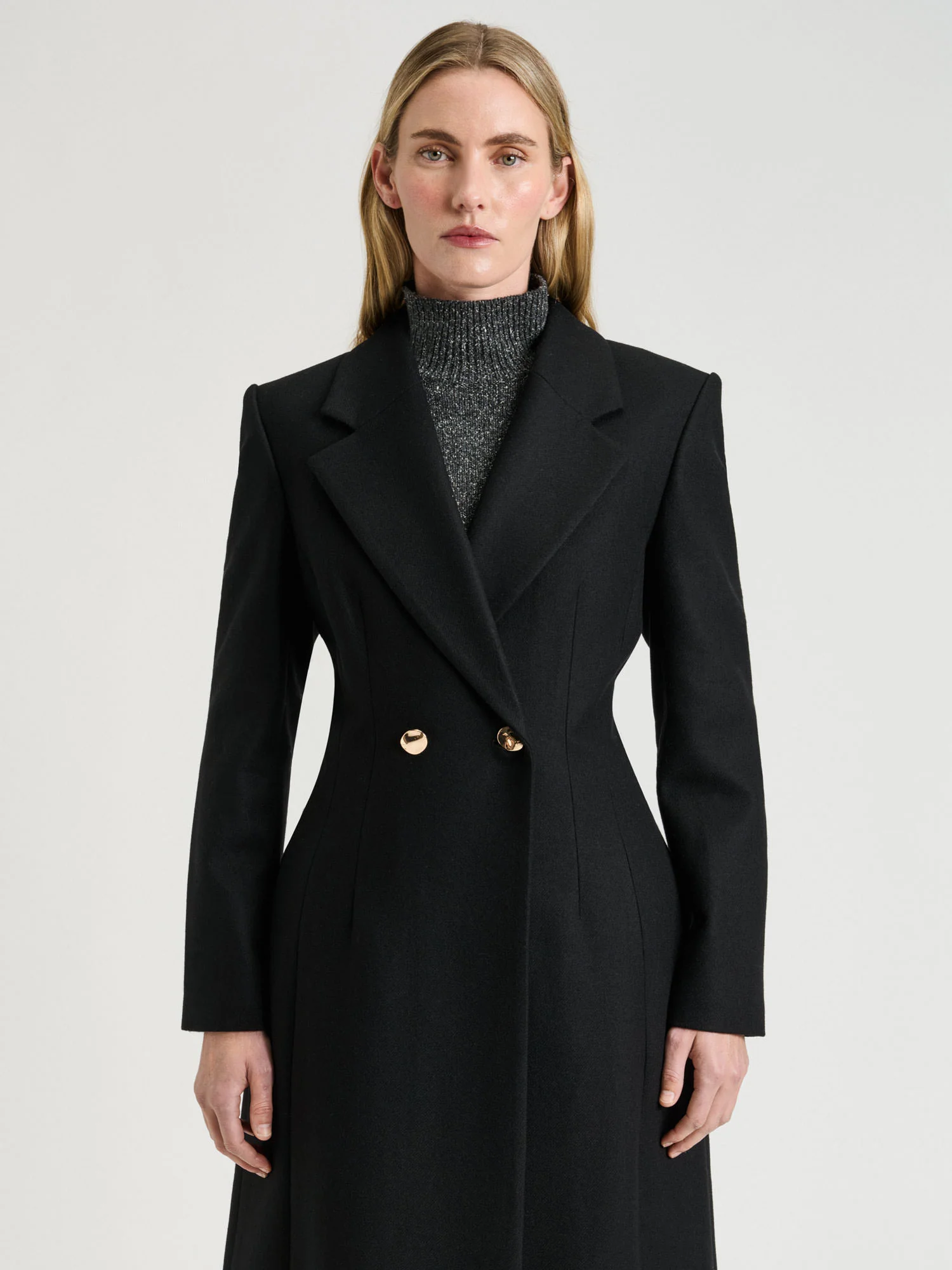 Italian Light Wool Double Breasted Coat - Image 3