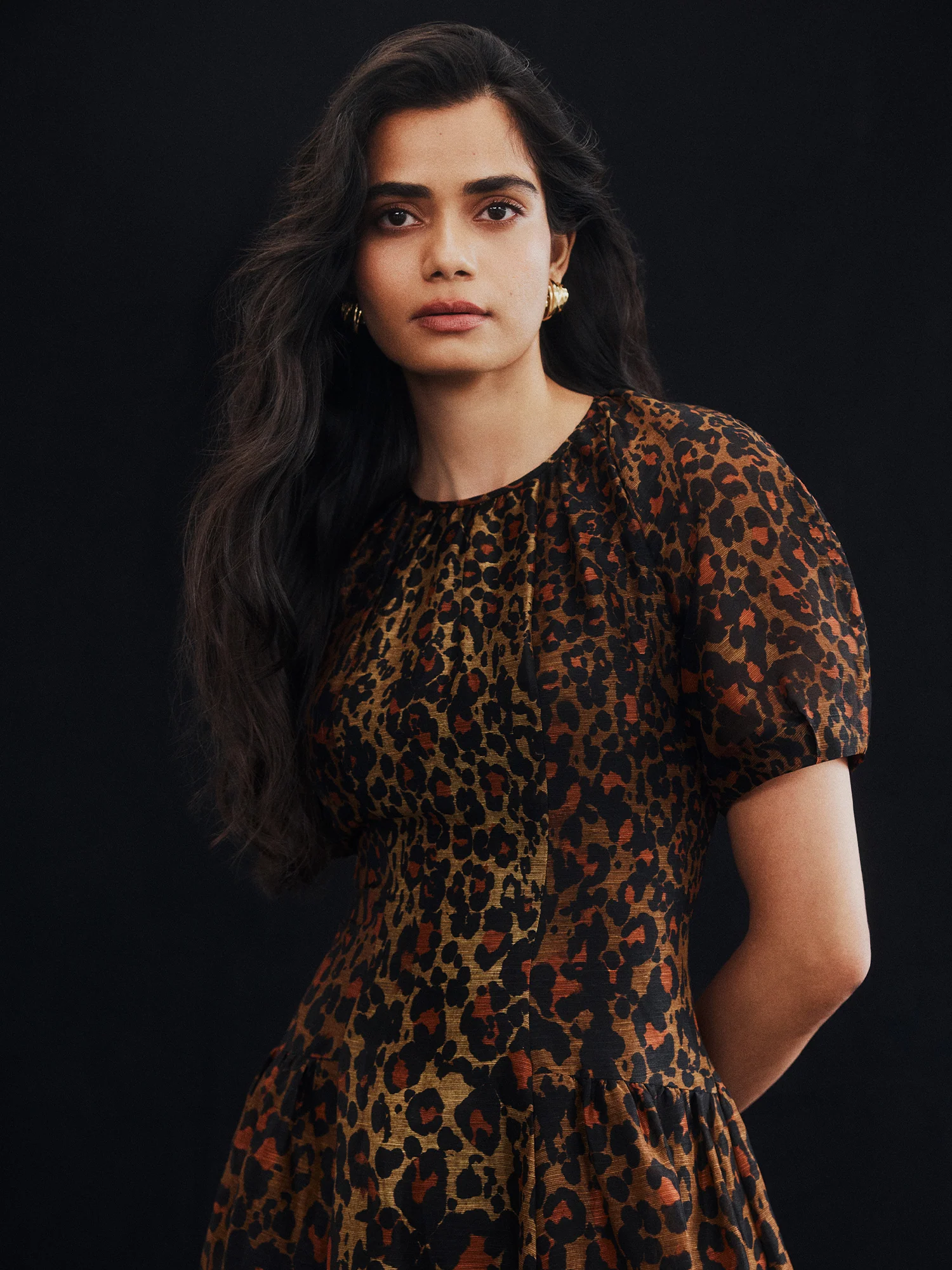 Leopard Haze Silk Linen Midi Dress - Image 7