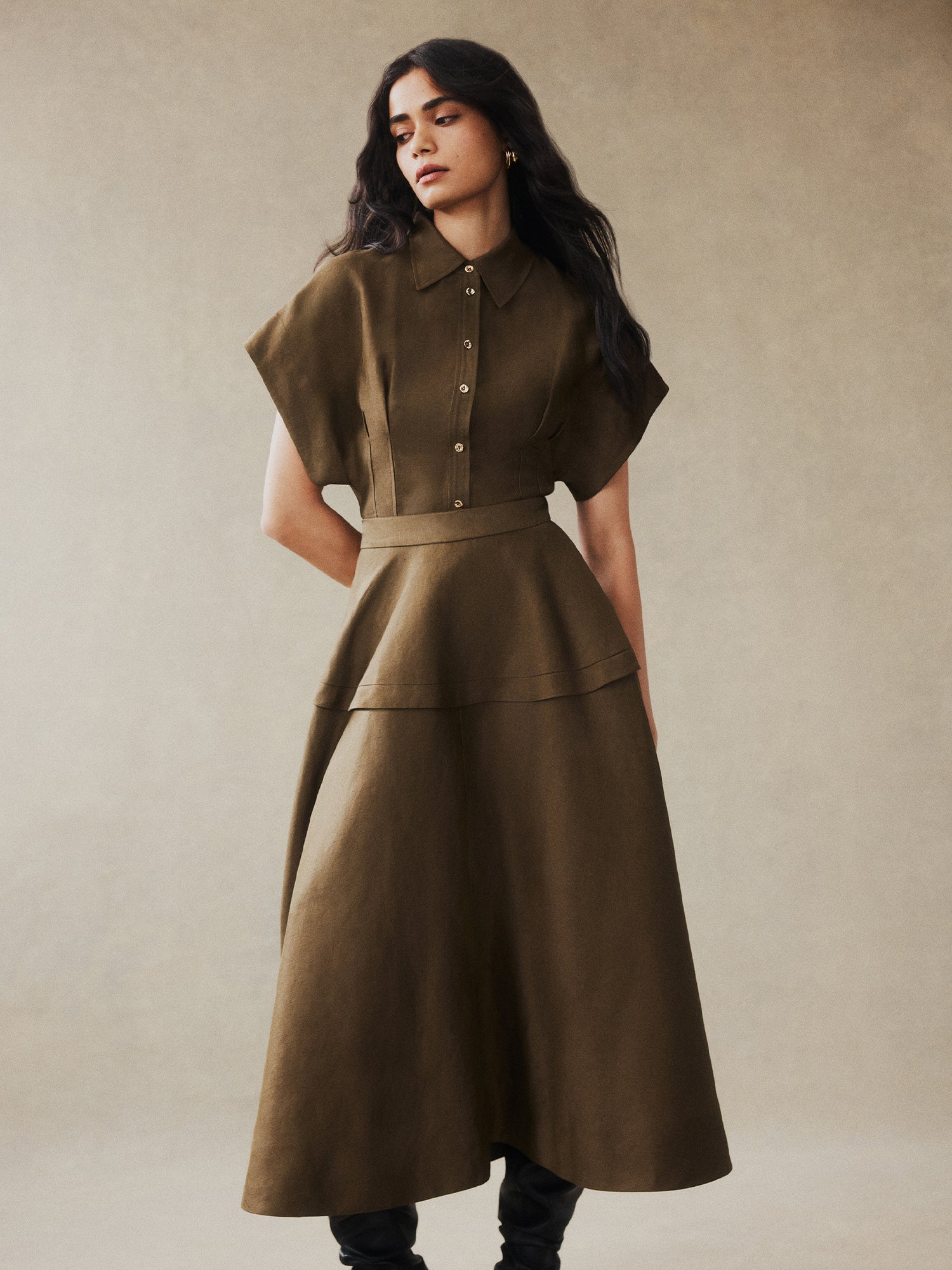 Linen Viscose Blend Hourglass Shirt - Image 5