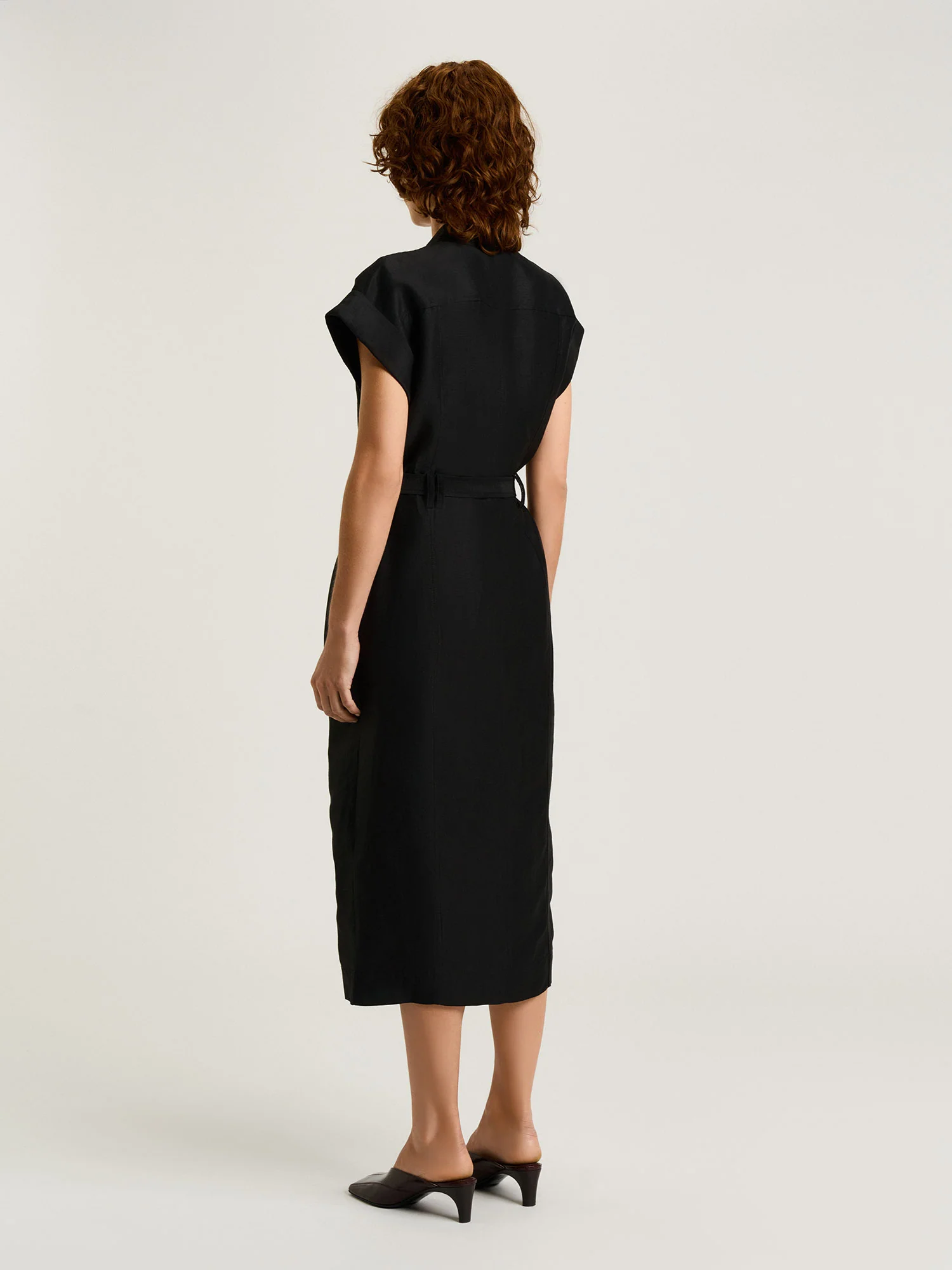 Linen Viscose Blend Utility Midi Dress - Image 4