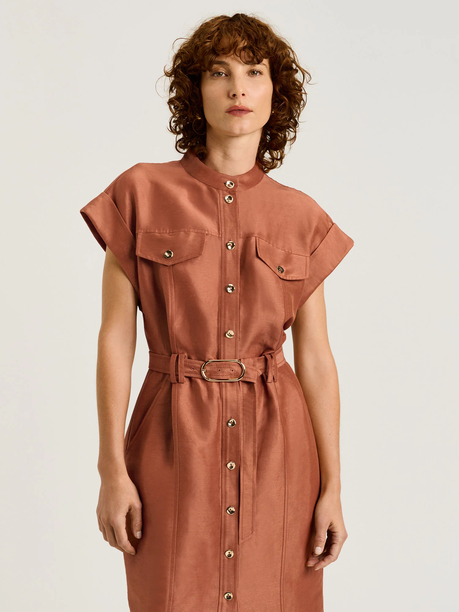 Linen Viscose Blend Utility Midi Dress - Image 6