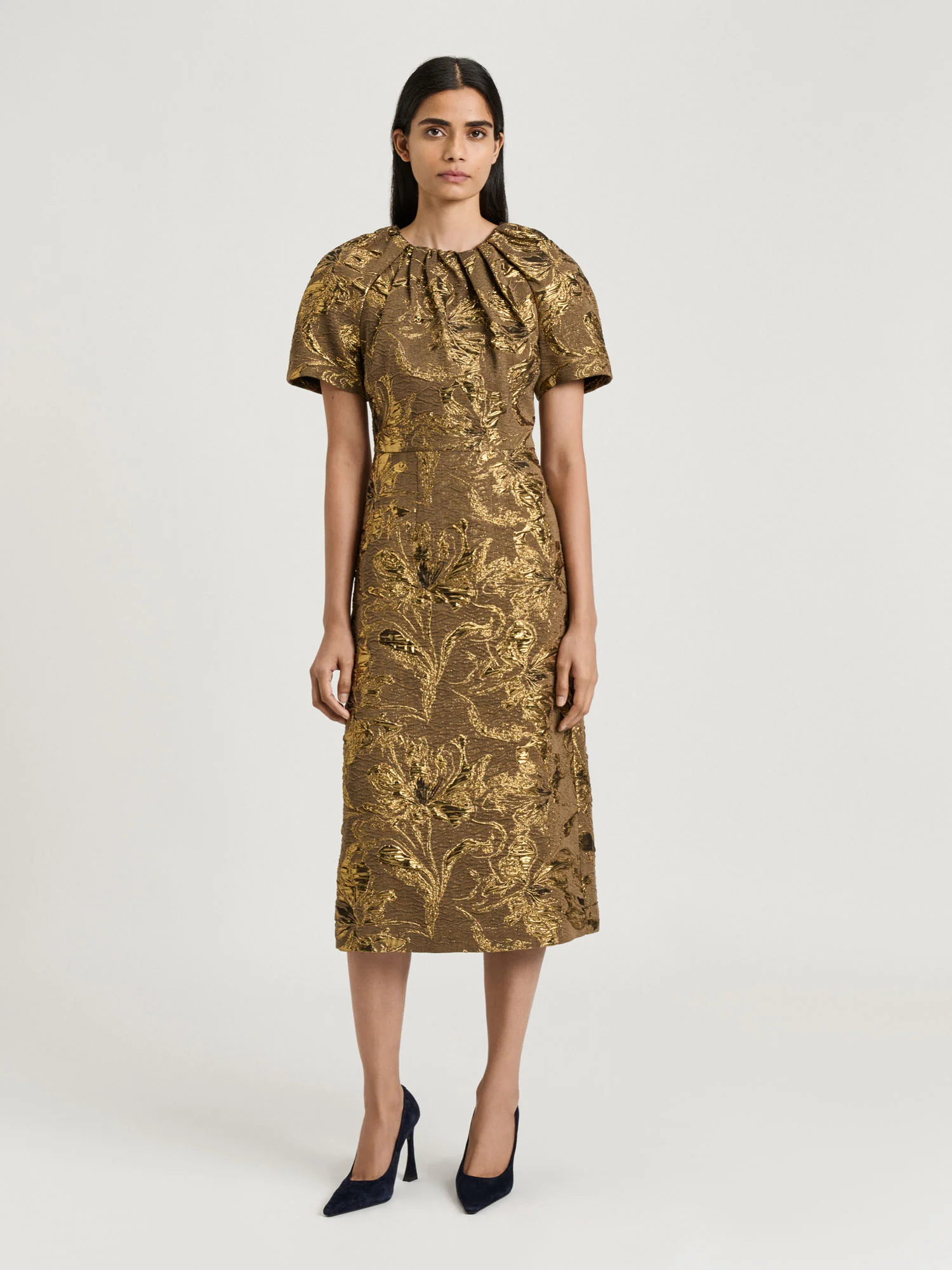 Lurex Jacquard Midi Dress