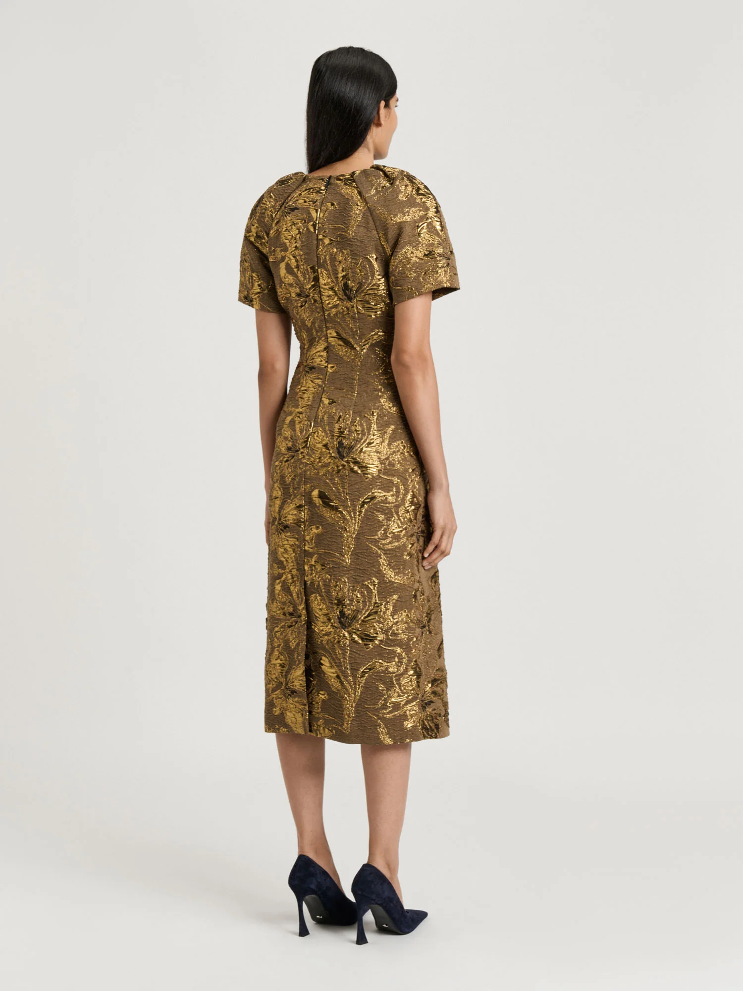 Lurex Jacquard Midi Dress - Image 4