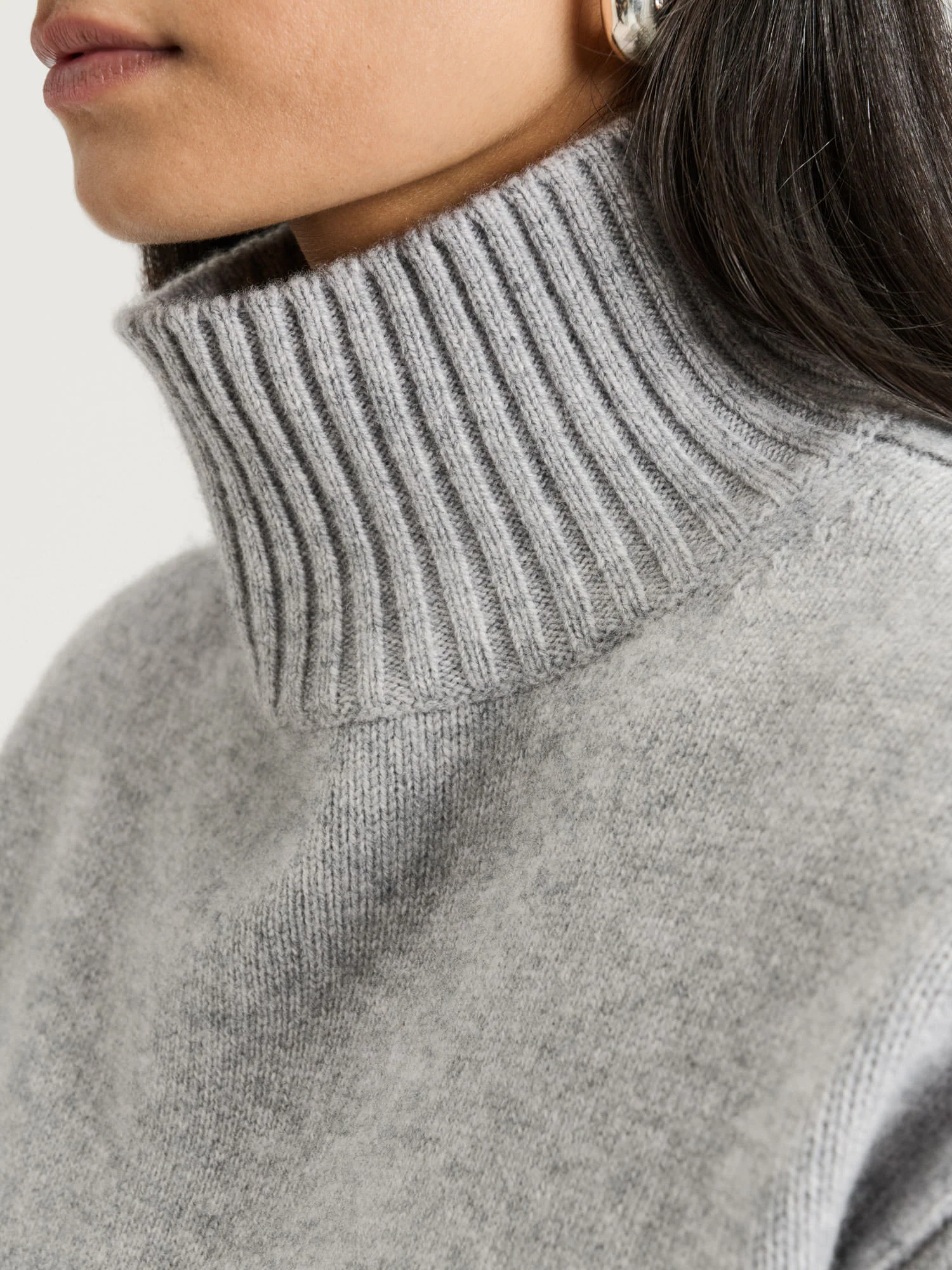 Merino Cashmere Blend Oversized Funnel Neck Sweater - Image 3