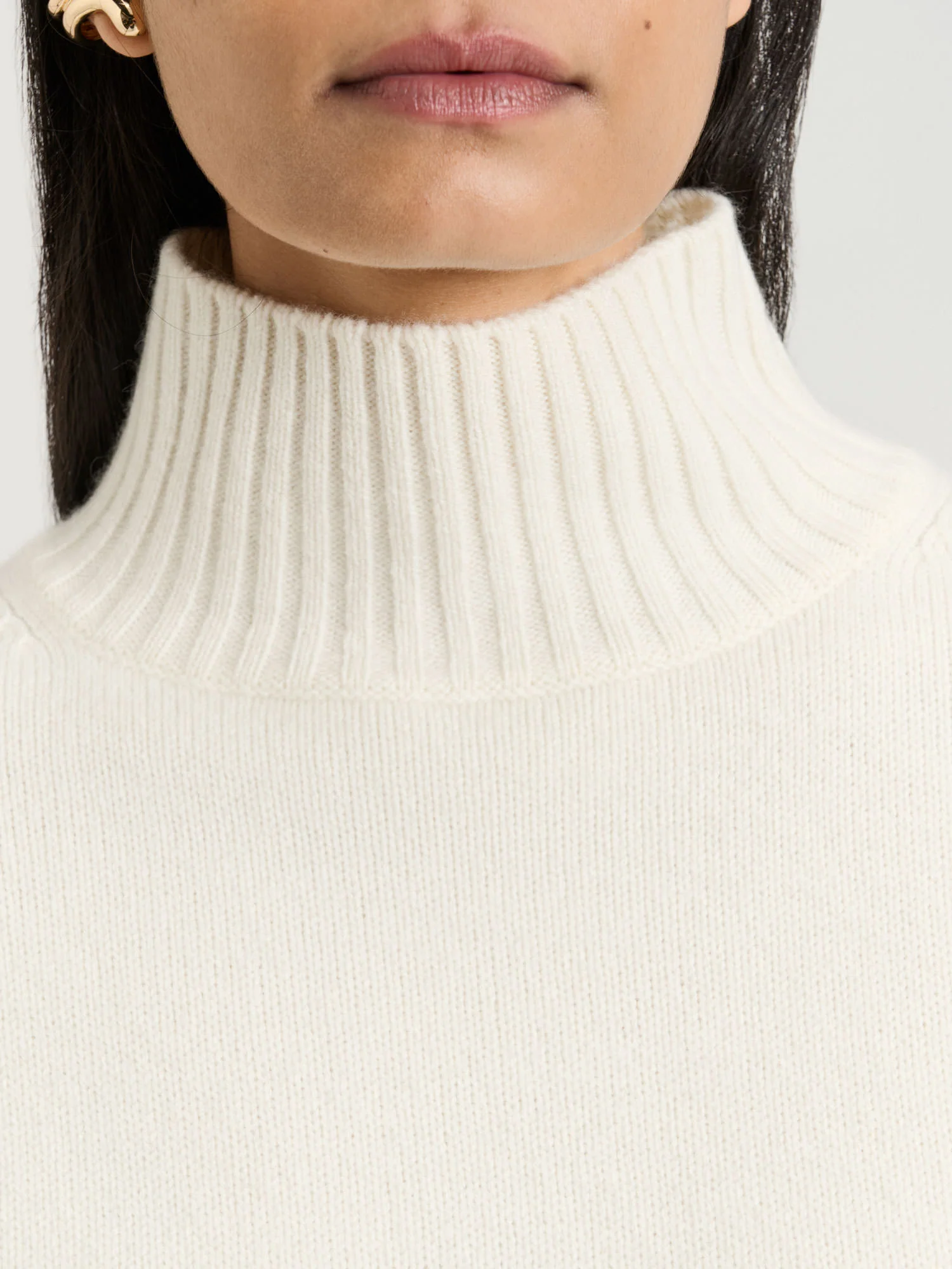 Merino Cashmere Blend Oversized Funnel Neck Sweater - Image 9