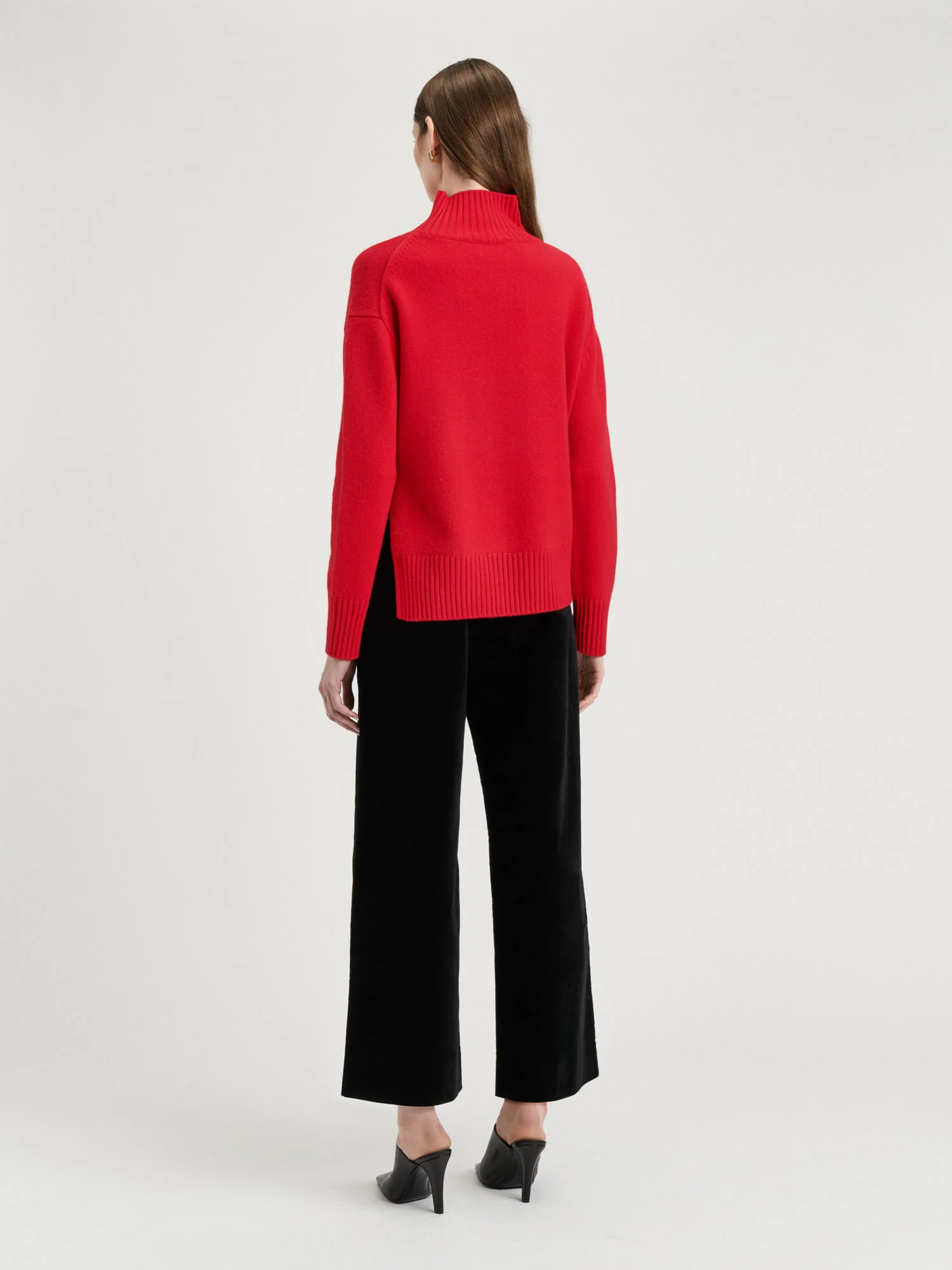 Merino Cashmere Blend Oversized Funnel Neck Sweater - Image 4