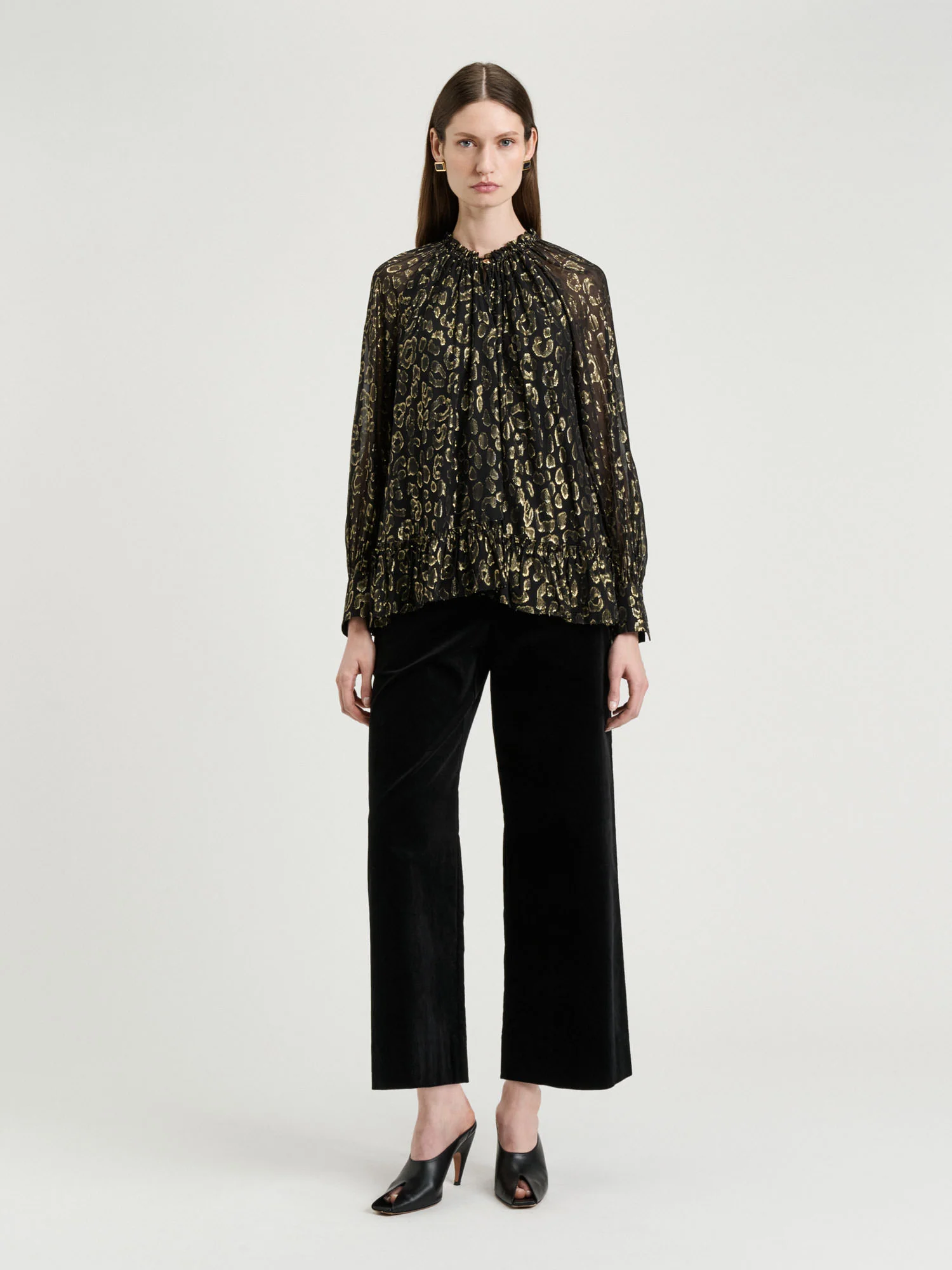 Metallic Jacquard Georgette Blouse