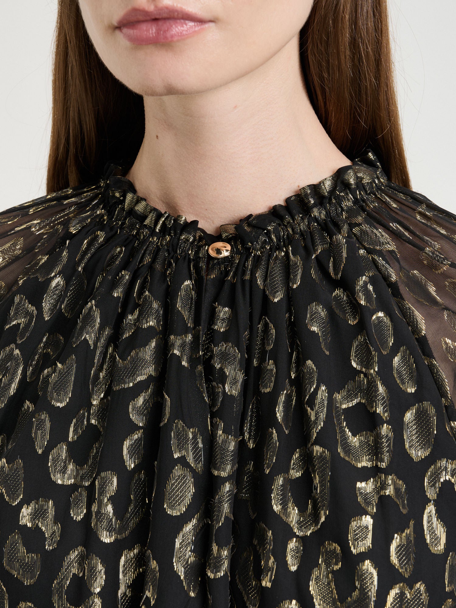 Metallic Jacquard Georgette Blouse - Image 3