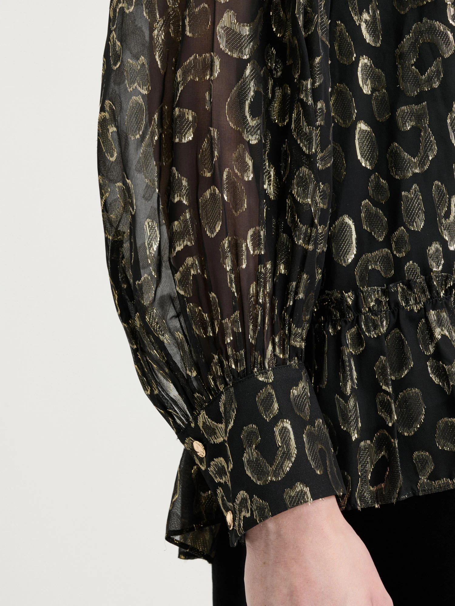 Metallic Jacquard Georgette Blouse - Image 4