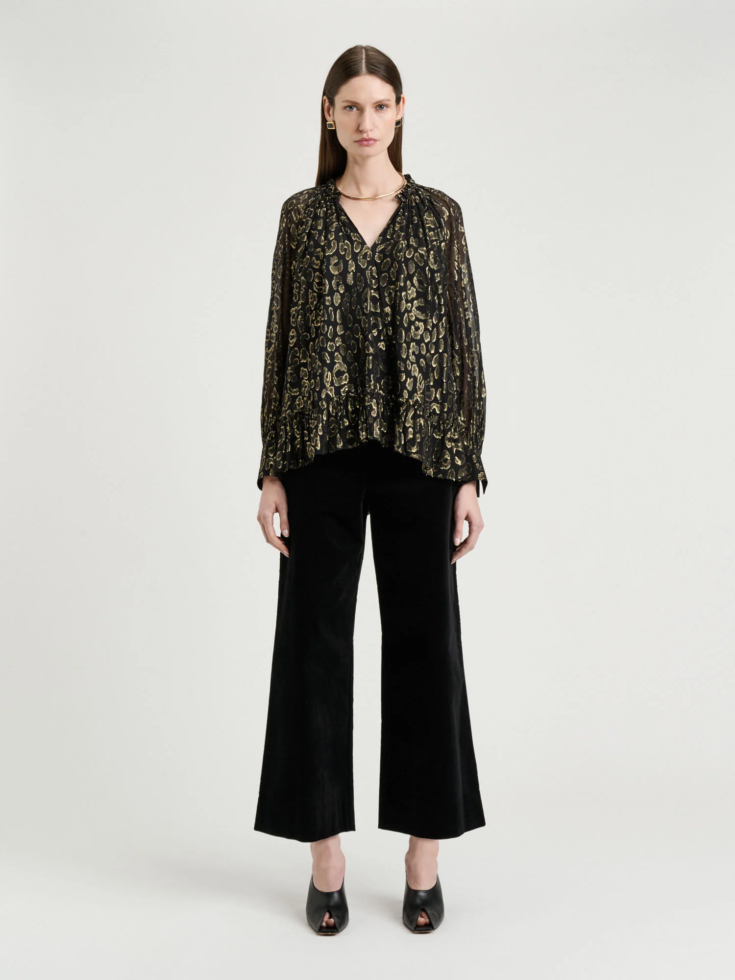 Metallic Jacquard Georgette Blouse - Image 5