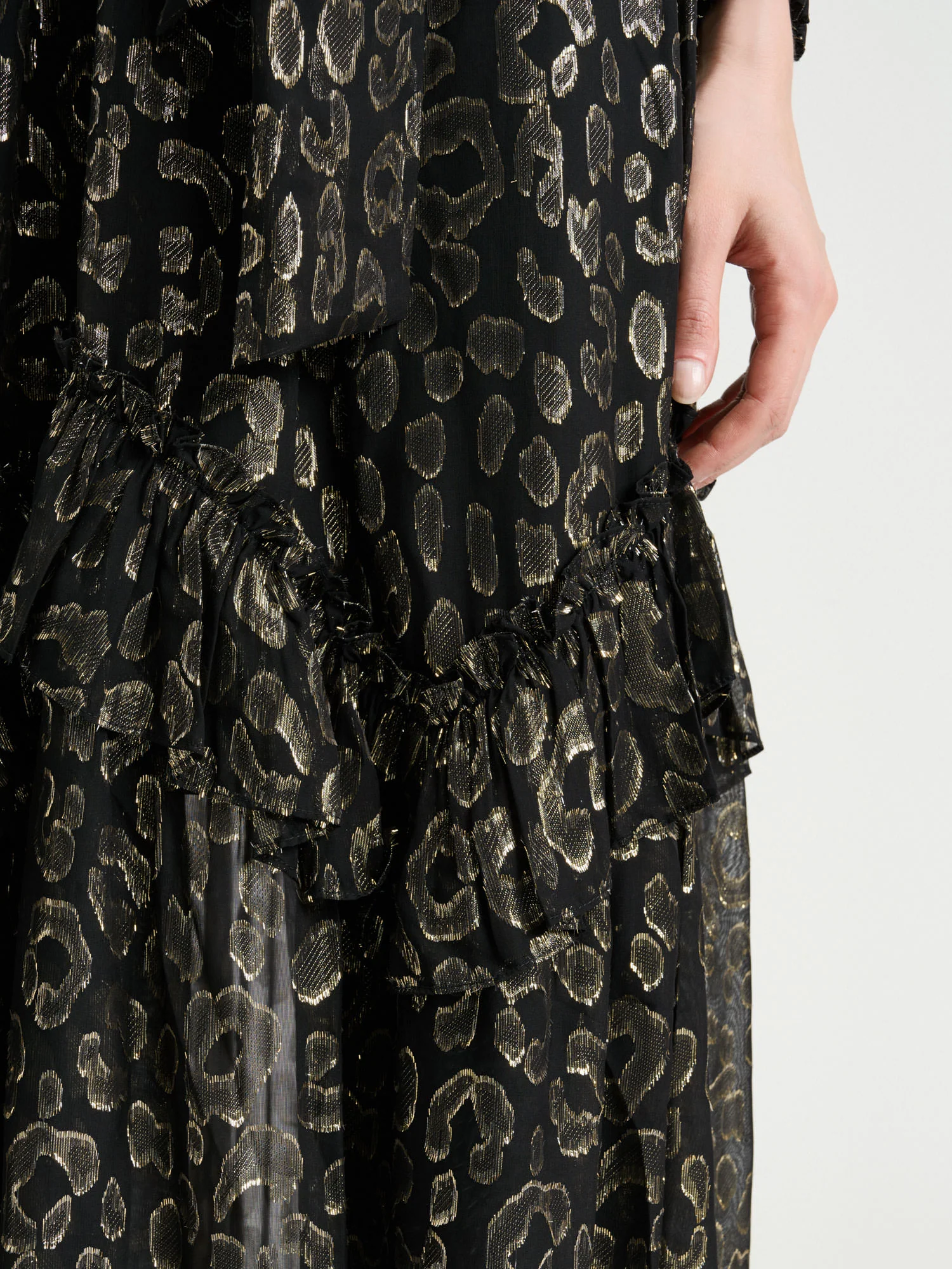 Metallic Jacquard Georgette Dress - Image 4