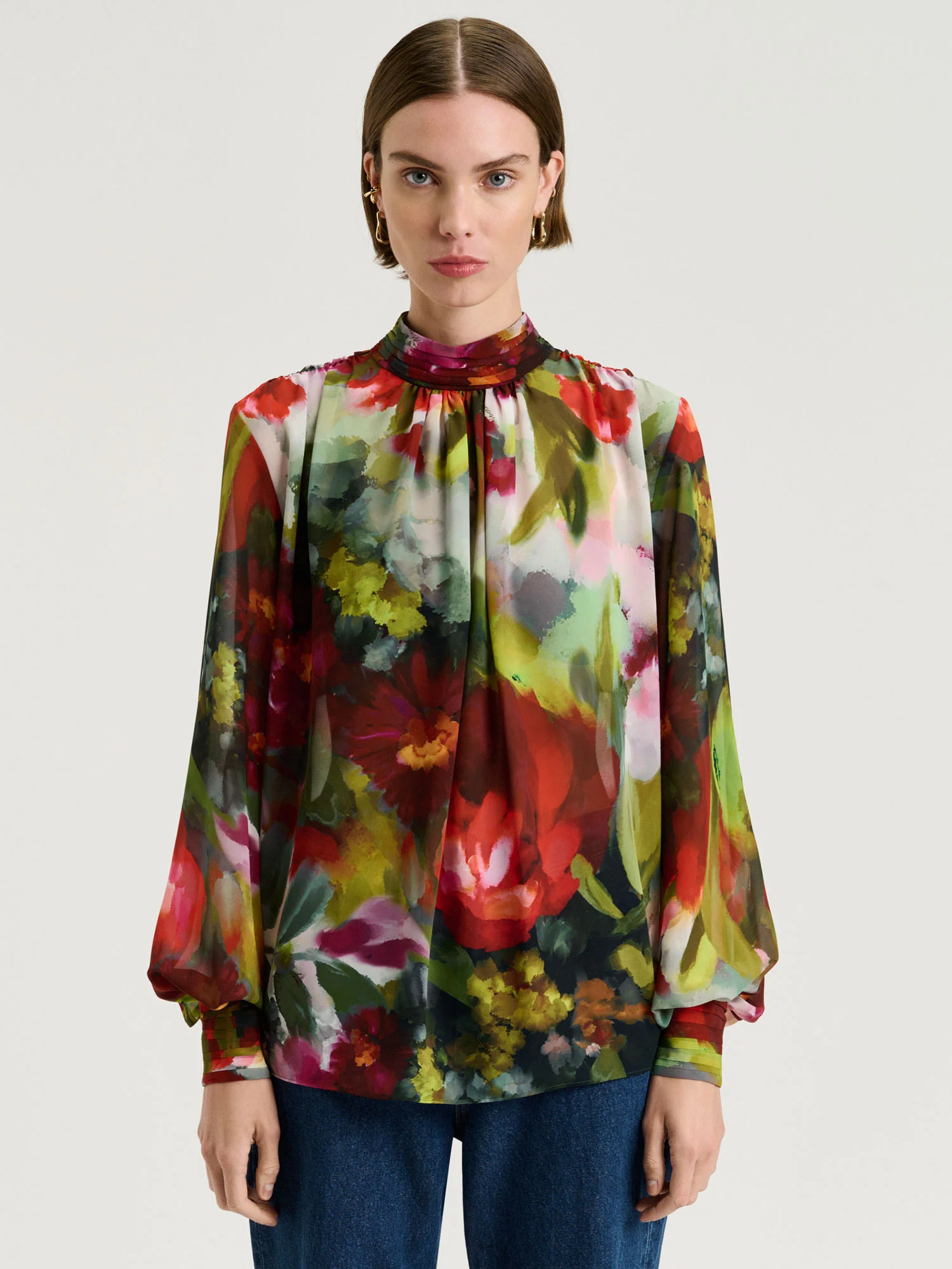Painterly Bloom Georgette Blouse - Image 2
