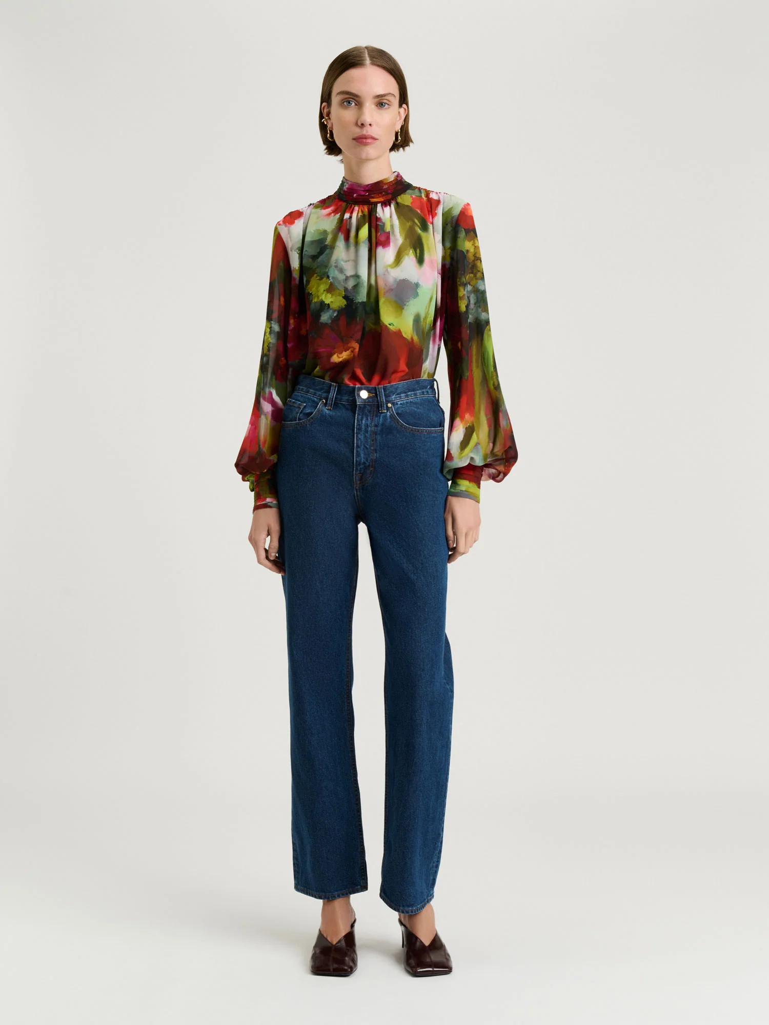 Painterly Bloom Georgette Blouse - Image 3