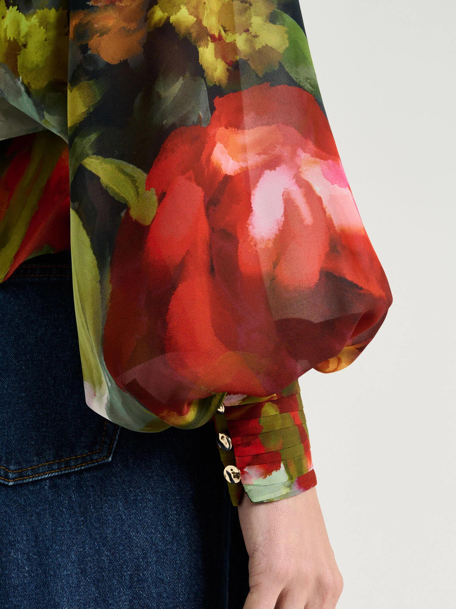 Painterly Bloom Georgette Blouse - Image 5